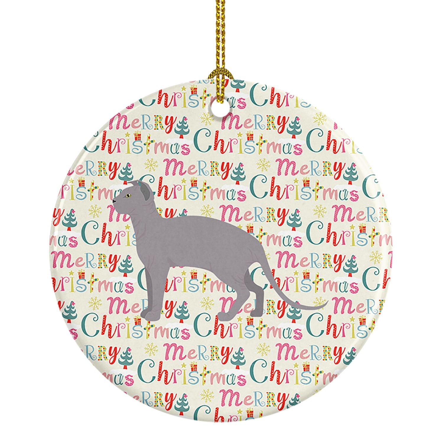 Ukrainian Levkoy #2 Cat Christmas Ceramic Ornament Christmas Tree Hanging Decorations for Home Christmas Holiday, Party, Gift, 3