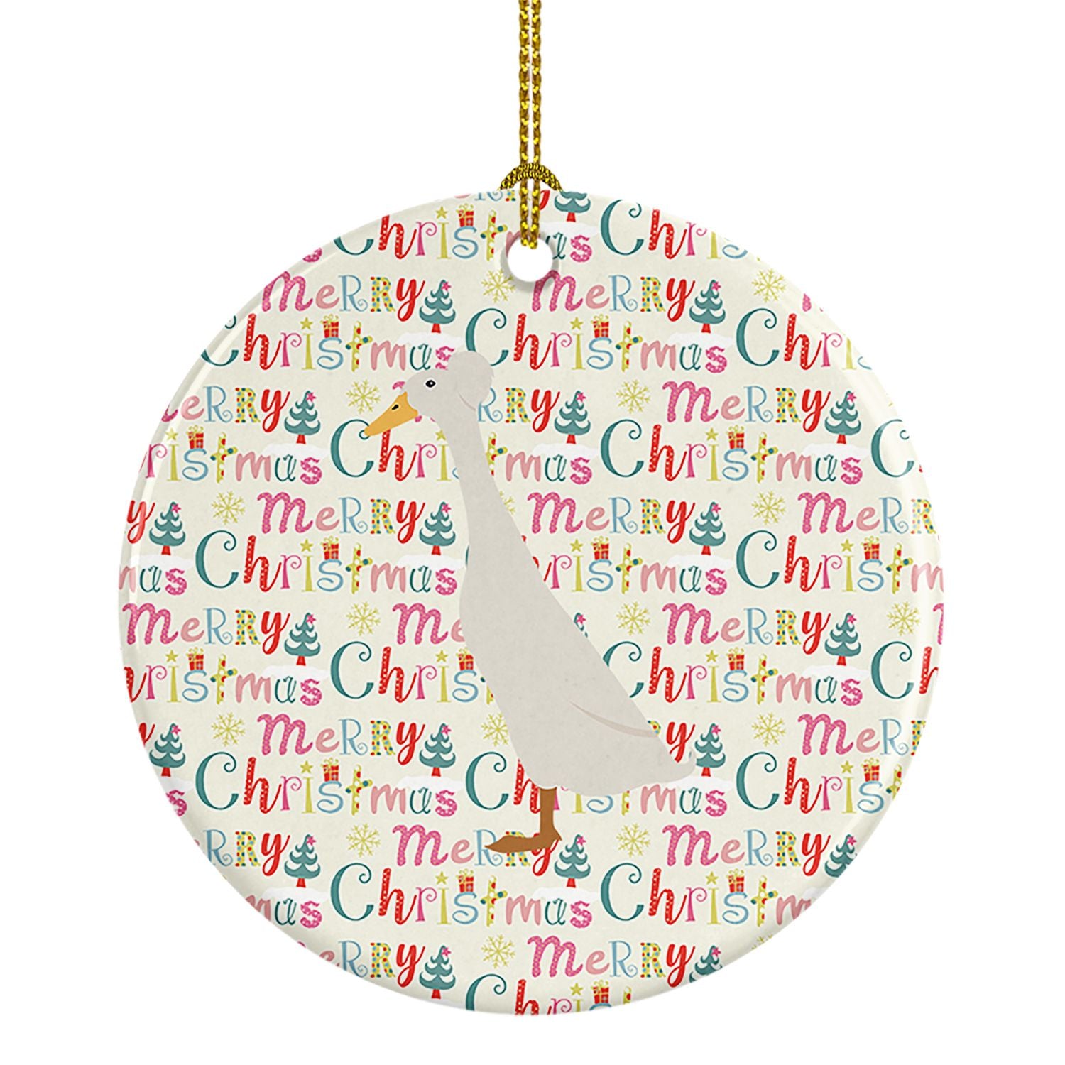 Bali Duck Christmas Ceramic Ornament Christmas Tree Hanging Decorations for Home Christmas Holiday, Party, Gift, 3 in, Multicolo
