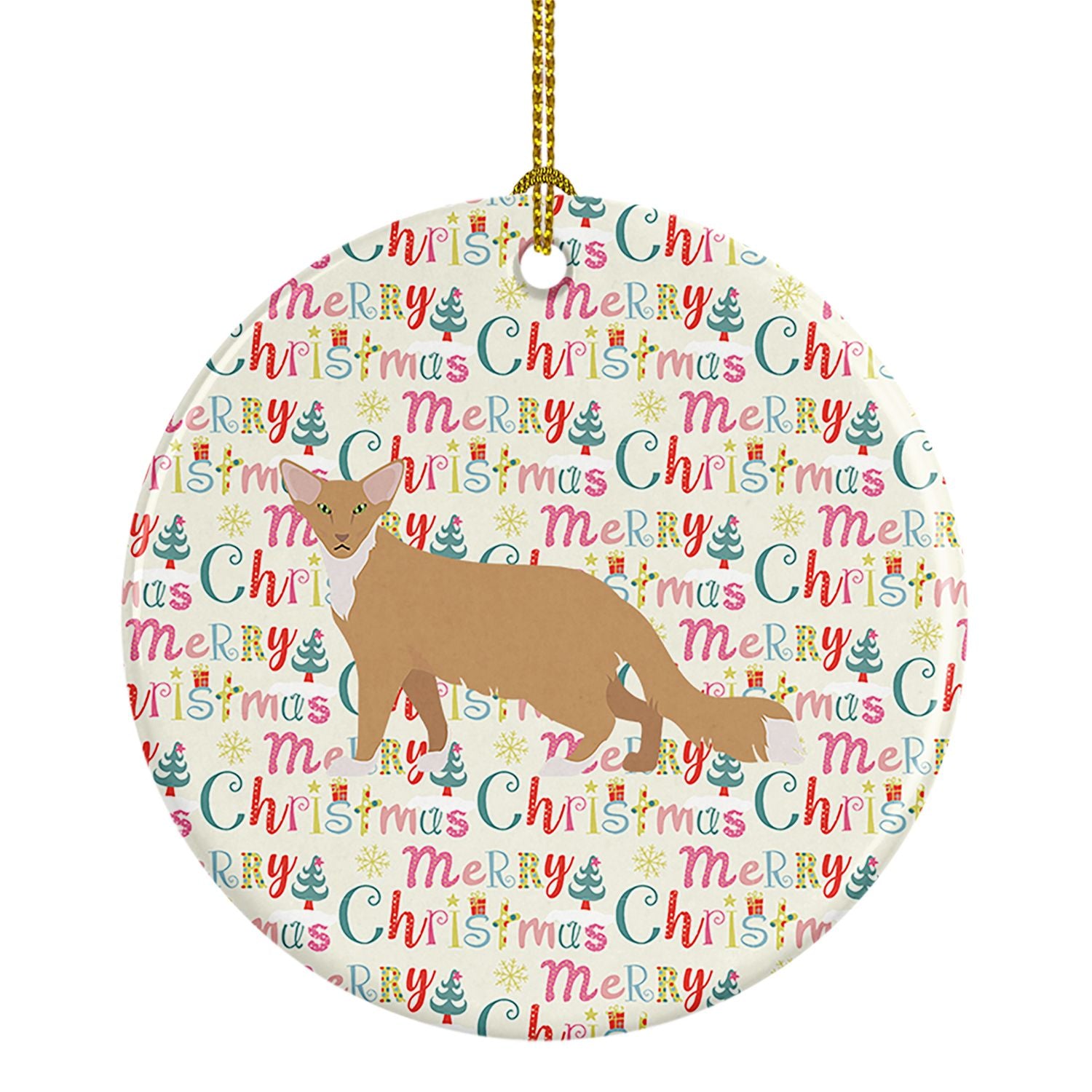 Oriental Longhair #2 Cat Christmas Ceramic Ornament Christmas Tree Hanging Decorations for Home Christmas Holiday, Party, Gift, 