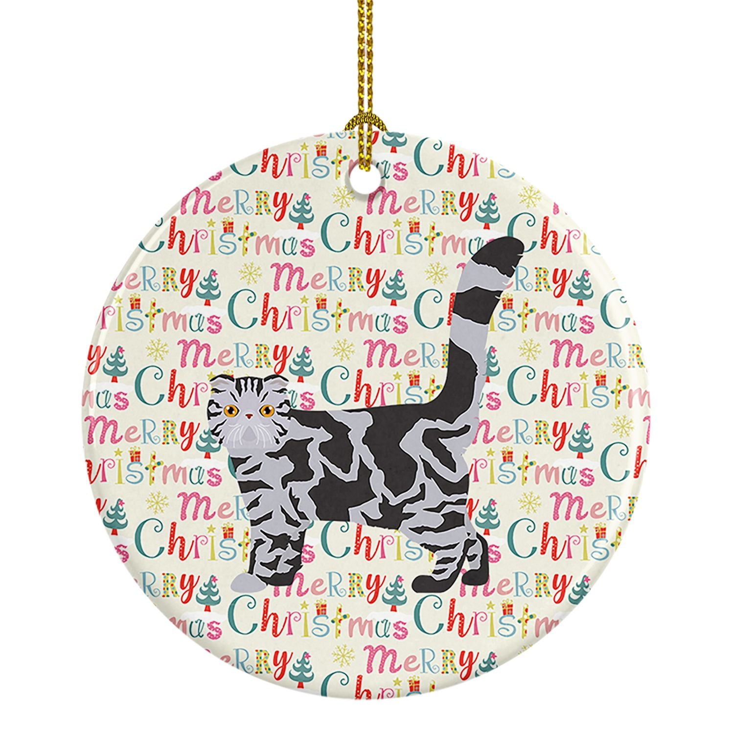 Foldex Exotic Fold #1 Cat Christmas Ceramic Ornament Christmas Tree Hanging Decorations for Home Christmas Holiday, Party, Gift,