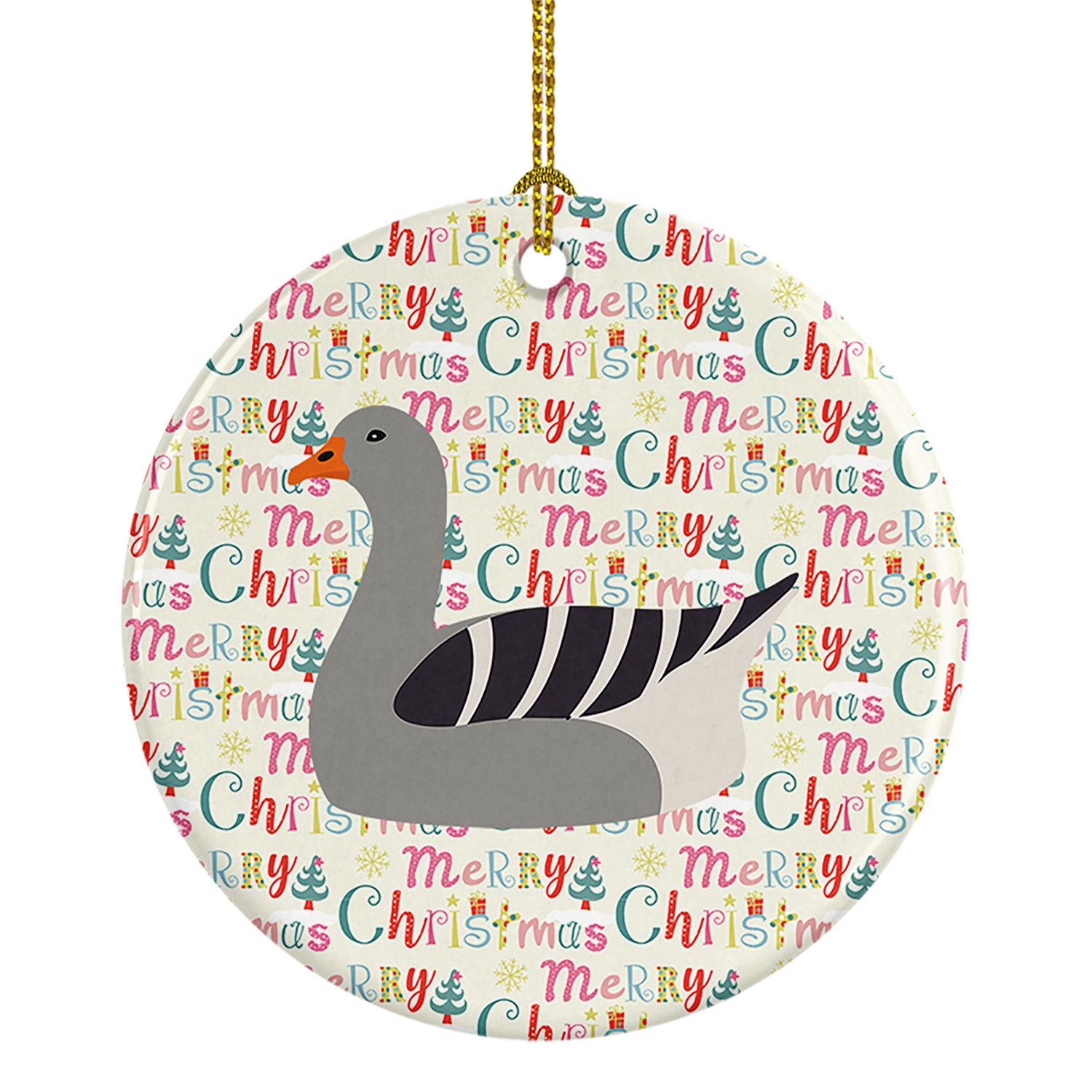 Pilgrim Goose Christmas Ceramic Ornament Christmas Tree Hanging Decorations for Home Christmas Holiday, Party, Gift, 3 in, Multi