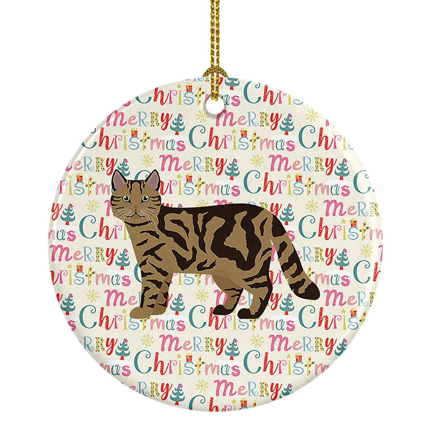 Scottish Straight #2 Cat Christmas Ceramic Ornament Christmas Tree Hanging Decorations for Home Christmas Holiday, Party, Gift, 