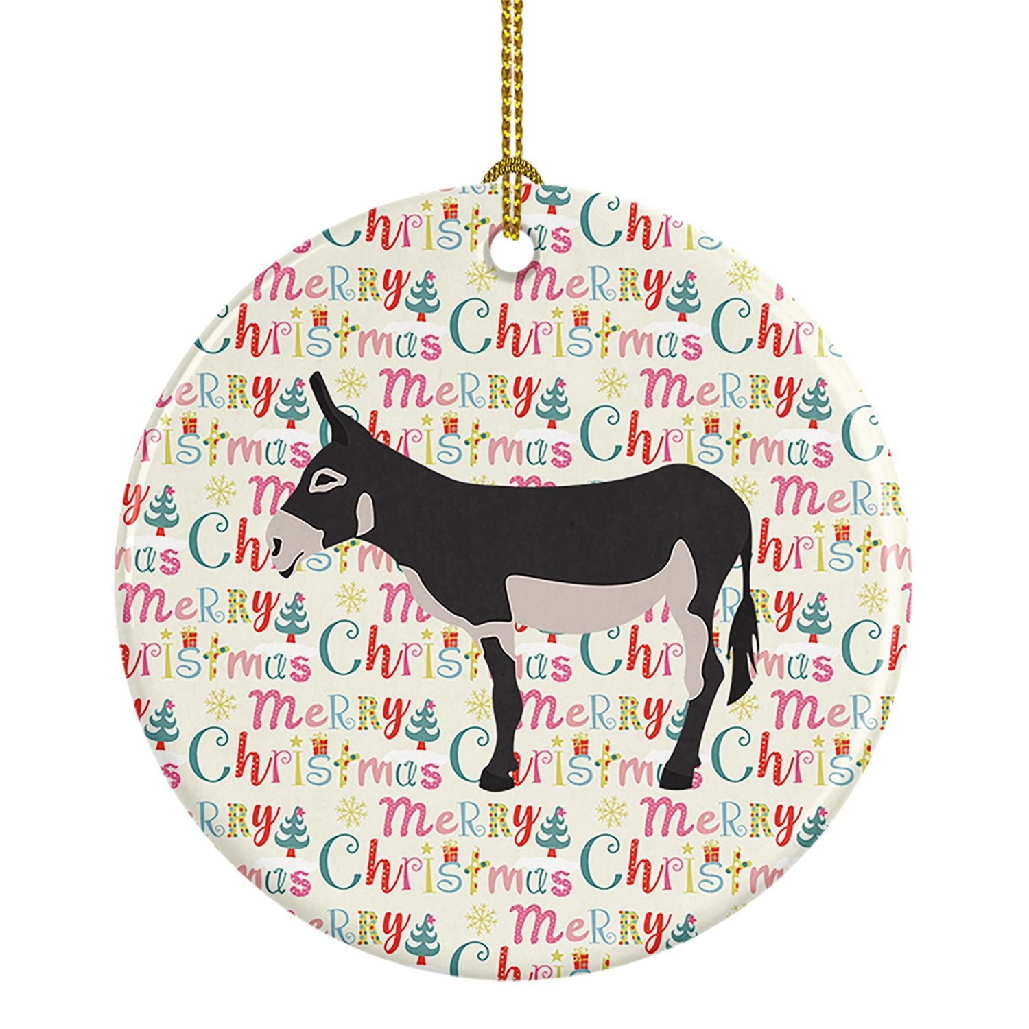 American Mammoth Jack Donkey Christmas Ceramic Ornament Christmas Tree Hanging Decorations for Home Christmas Holiday, Party, Gi