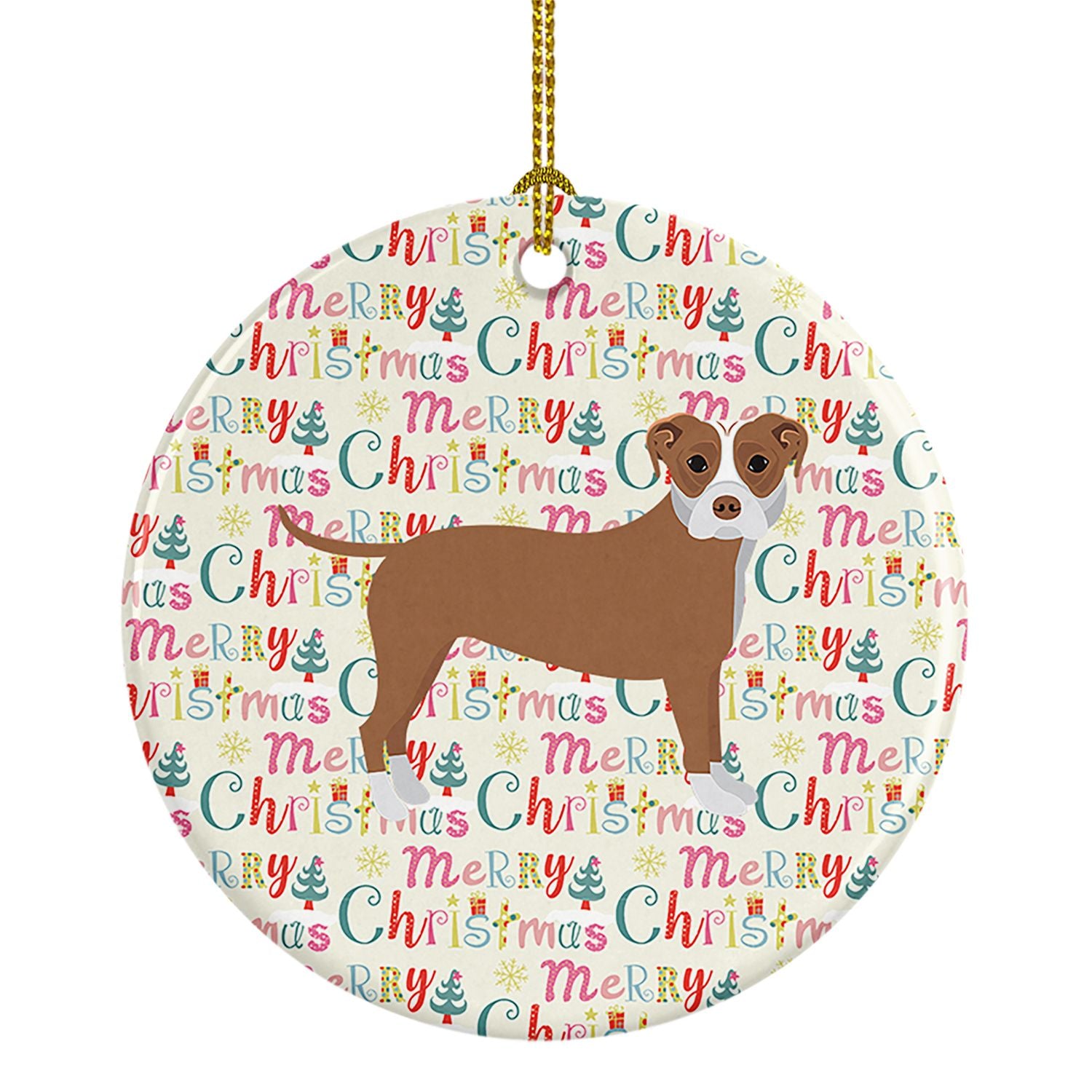 NEW Staffordshire Bull Terrier #2 Merry Christmas Ceramic Ornament Christmas Tree Hanging Decorations for Home Christmas Holiday