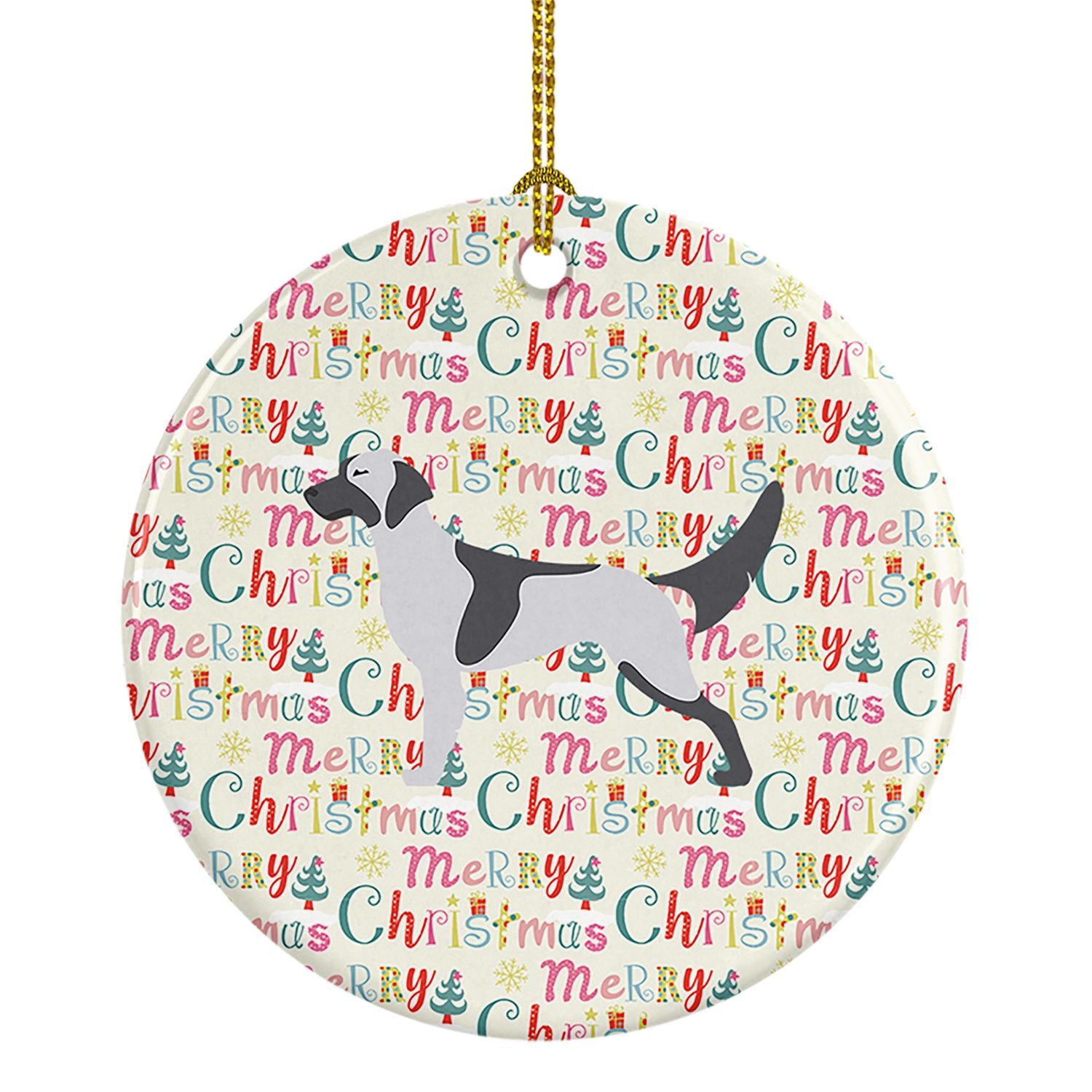 English Setter Merry Christmas Ceramic Ornament Christmas Tree Hanging Decorations for Home Christmas Holiday, Party, Gift, 3 in