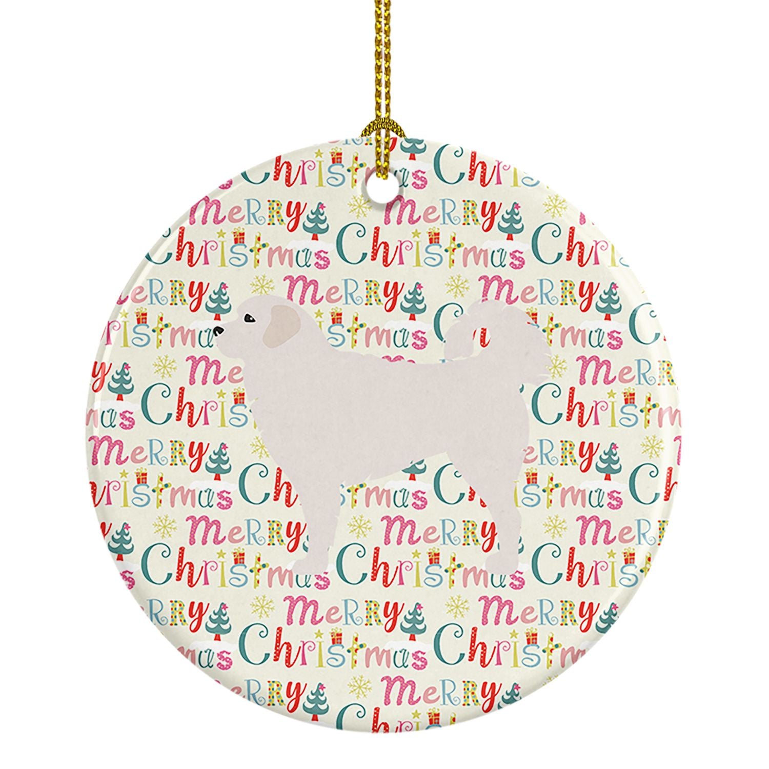 Polish Tatra Sheepdog Merry Christmas Ceramic Ornament Christmas Tree Hanging Decorations for Home Christmas Holiday, Party, Gif