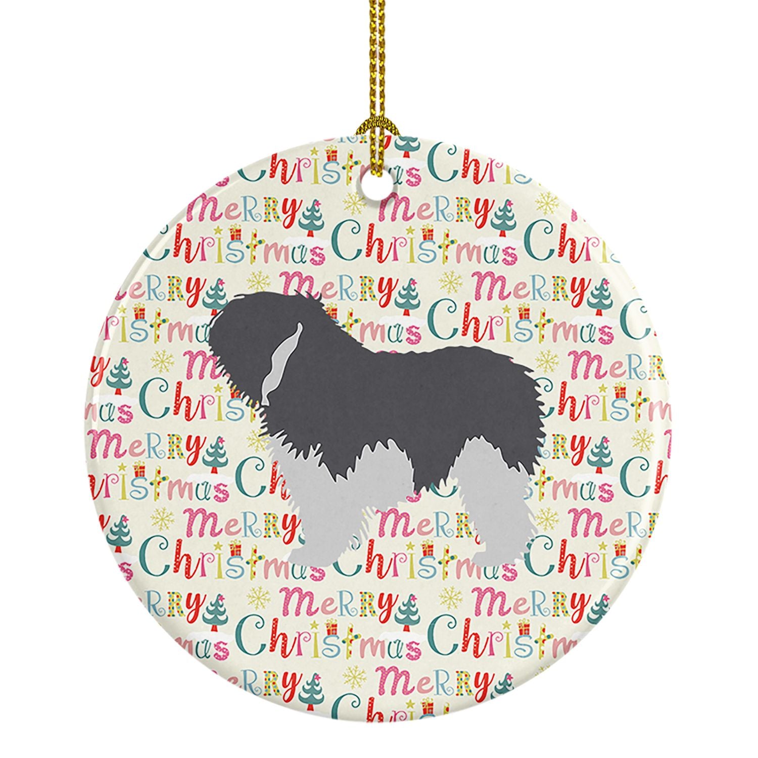 Polish Lowland Sheepdog Dog Merry Christmas Ceramic Ornament Christmas Tree Hanging Decorations for Home Christmas Holiday, Part