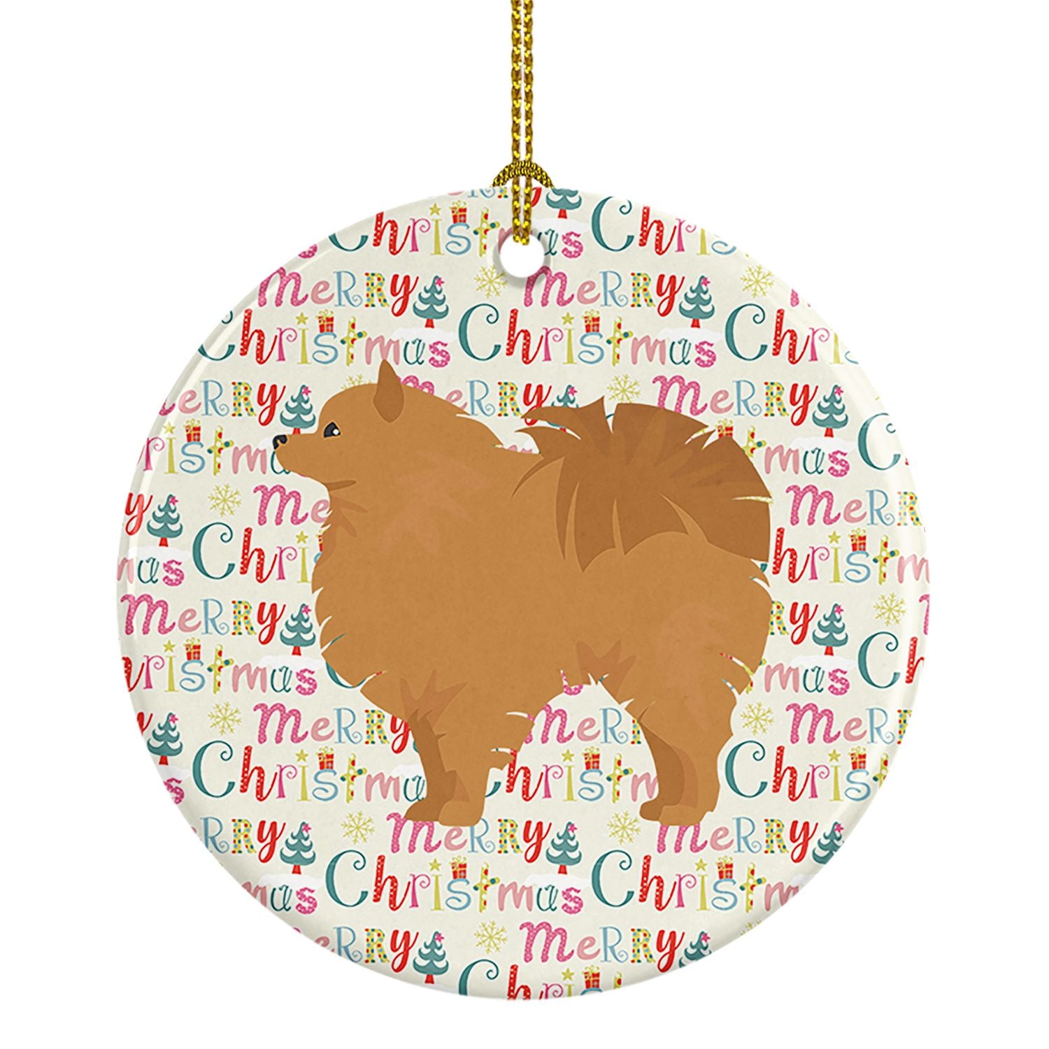 Pomeranian #1 Merry Christmas Ceramic Ornament Christmas Tree Hanging Decorations for Home Christmas Holiday, Party, Gift, 3 in,