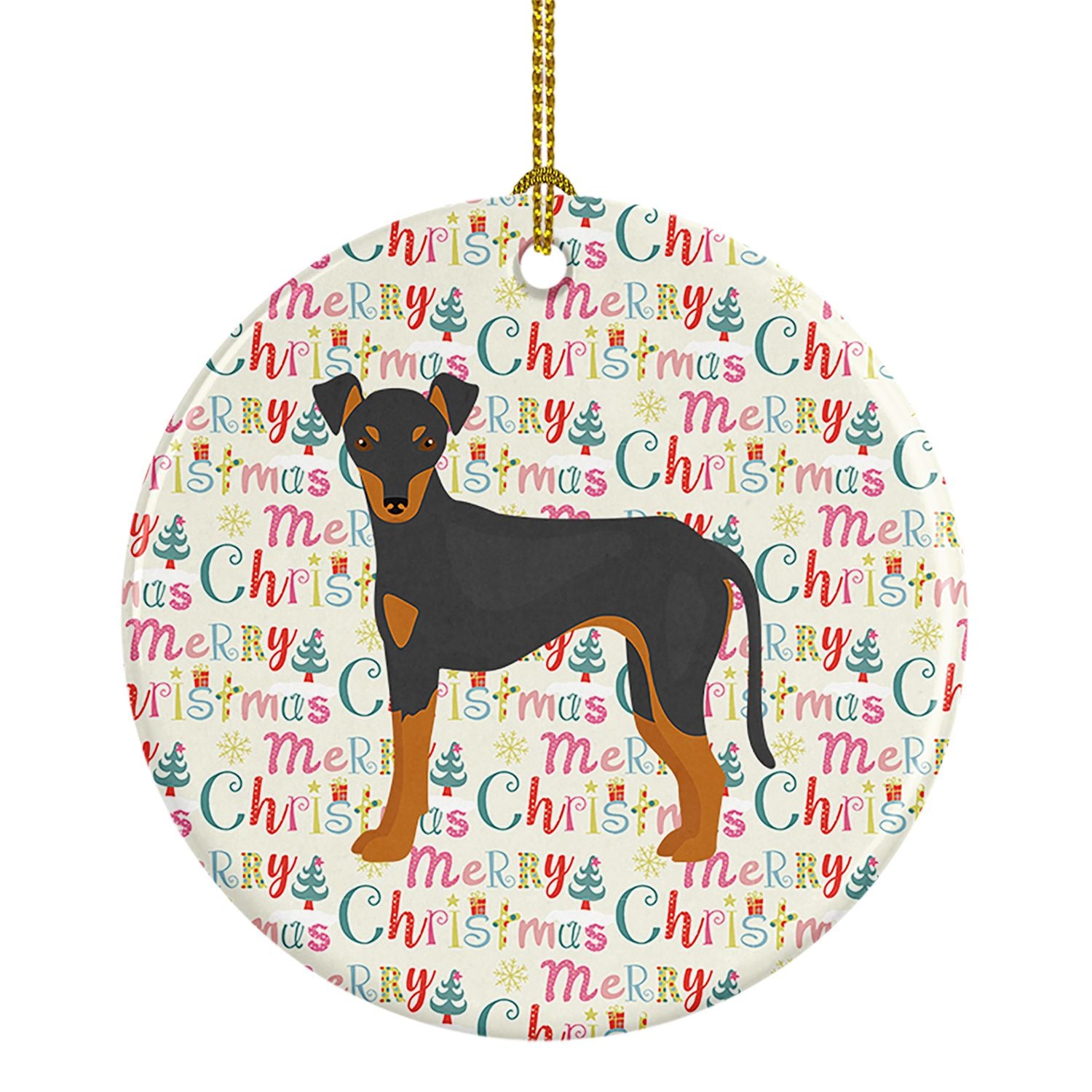 Manchester Terrier #2 Merry Christmas Ceramic Ornament Christmas Tree Hanging Decorations for Home Christmas Holiday, Party, Gif