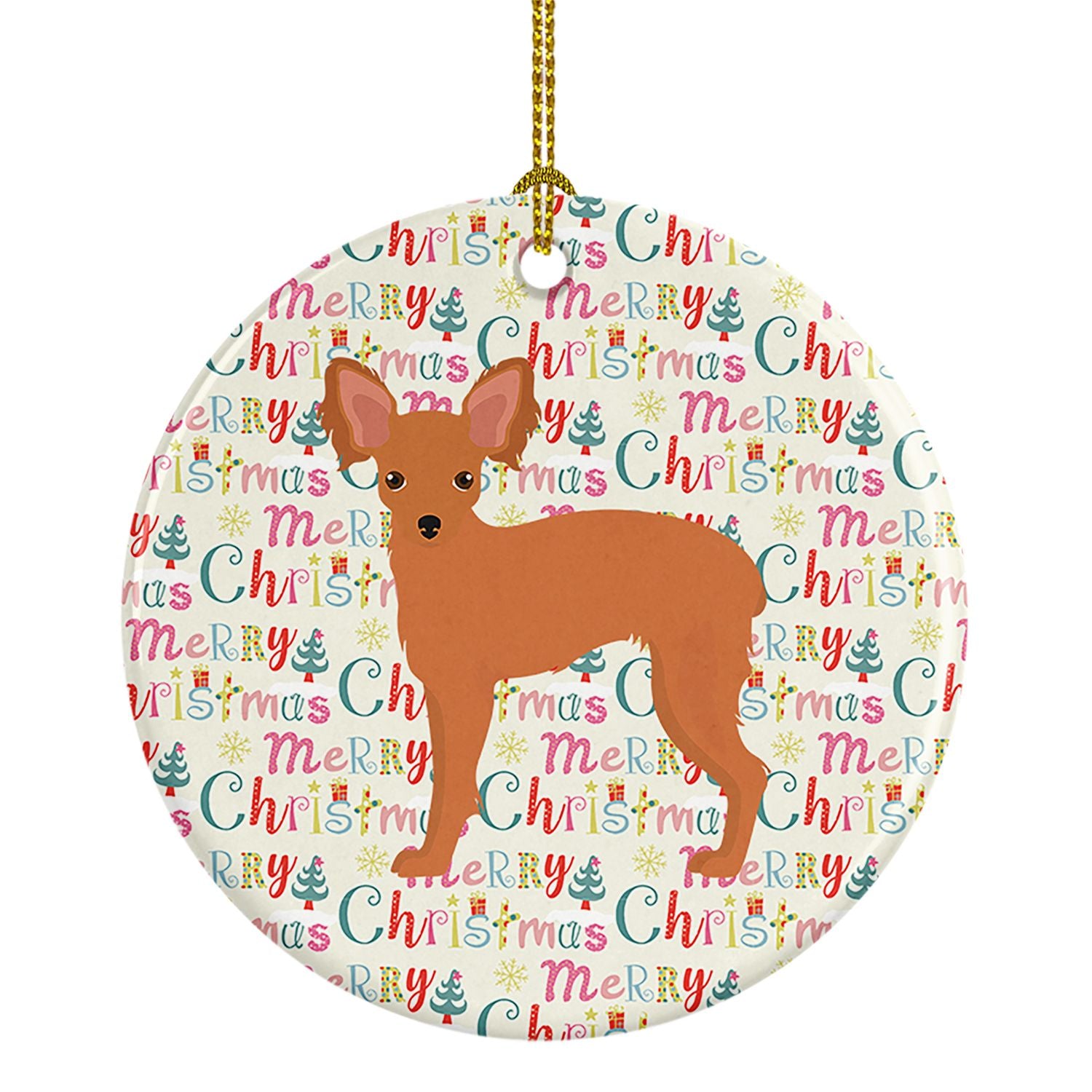 Russian Tor Terrier #2 Merry Christmas Ceramic Ornament Christmas Tree Hanging Decorations for Home Christmas Holiday, Party, Gi