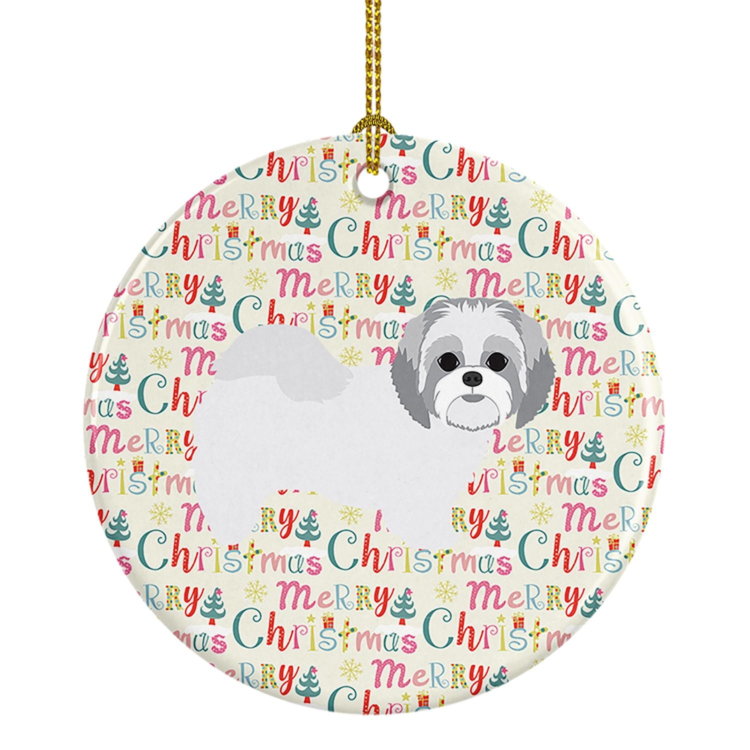 Shih Tzu #1 Merry Christmas Ceramic Ornament Christmas Tree Hanging Decorations for Home Christmas Holiday, Party, Gift, 3 in, M