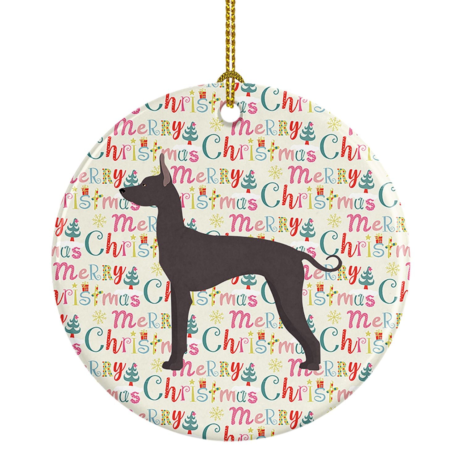 Mexican Hairless Dog #1 Merry Christmas Ceramic Ornament Christmas Tree Hanging Decorations for Home Christmas Holiday, Party, G