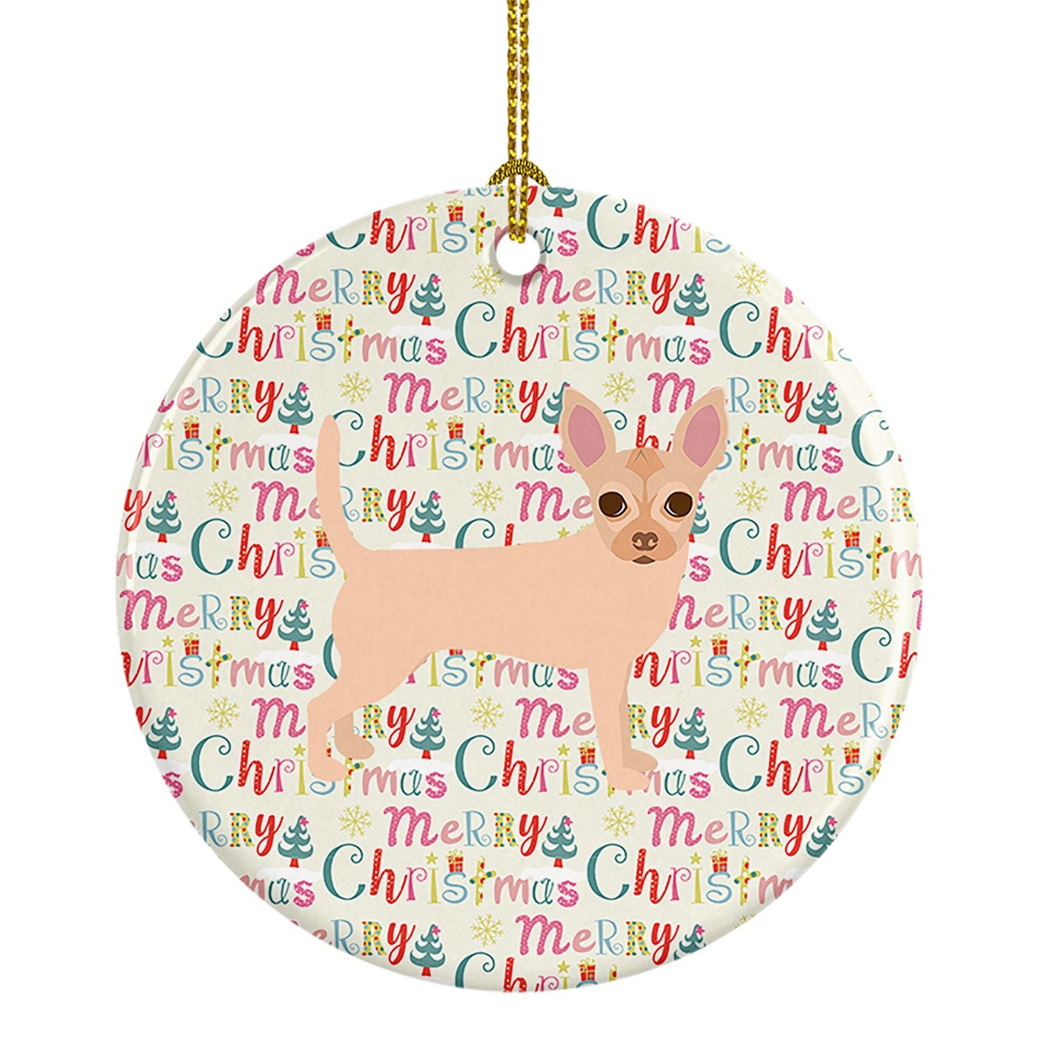 Chihuahua #1 Merry Christmas Ceramic Ornament Christmas Tree Hanging Decorations for Home Christmas Holiday, Party, Gift, 3 in, 