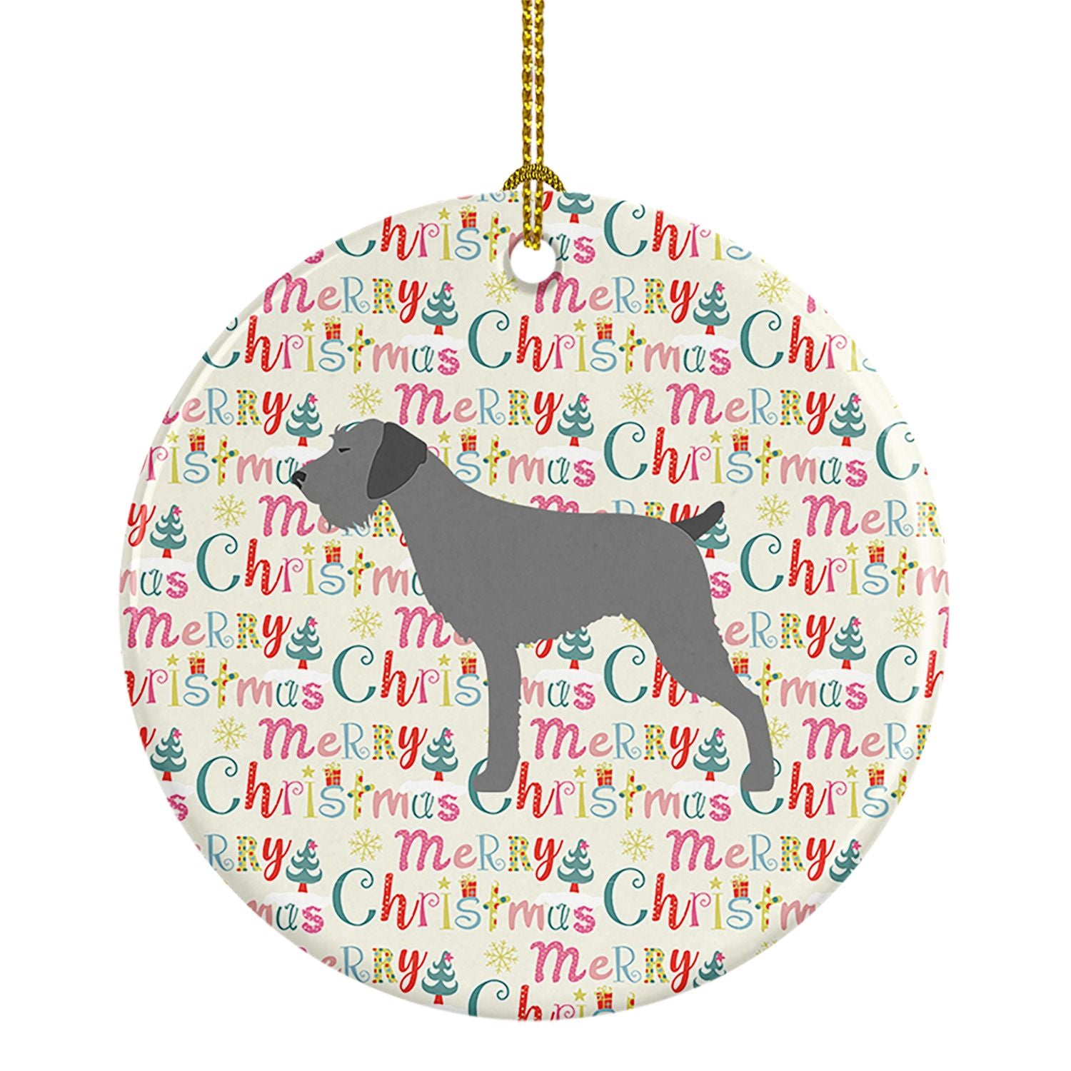 German Wirehaired Pointer Merry Christmas Ceramic Ornament Christmas Tree Hanging Decorations for Home Christmas Holiday, Party,
