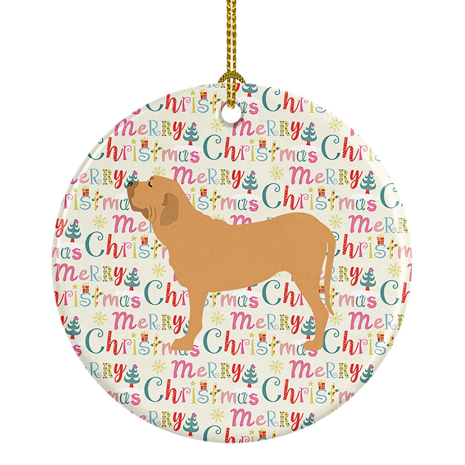 NEW Fila Brasileiro Merry Christmas Ceramic Ornament Christmas Tree Hanging Decorations for Home Christmas Holiday, Party, Gift,