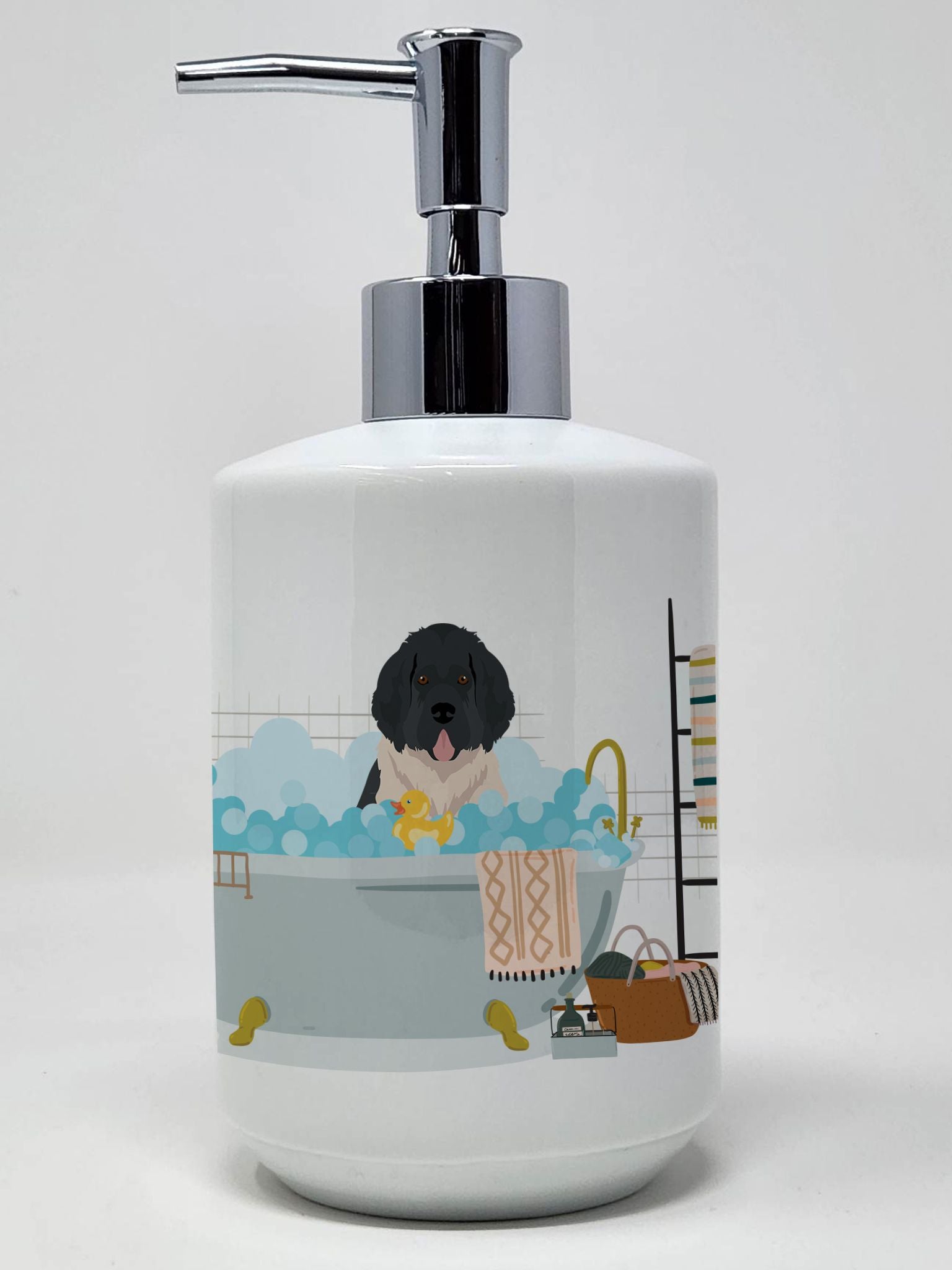 Landseer Newfoundland Ceramic Soap Dispenser Hand Soap Dispenser Pump Bottles for Bathroom Kitchen, Empty Refillable Liquid Soap