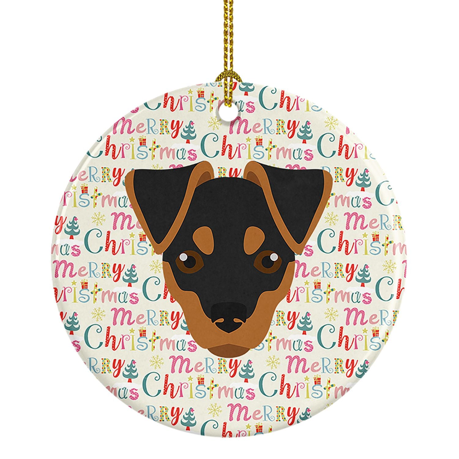 Japanese Terrier Merry Christmas Ceramic Ornament Christmas Tree Hanging Decorations for Home Christmas Holiday, Party, Gift, 3 