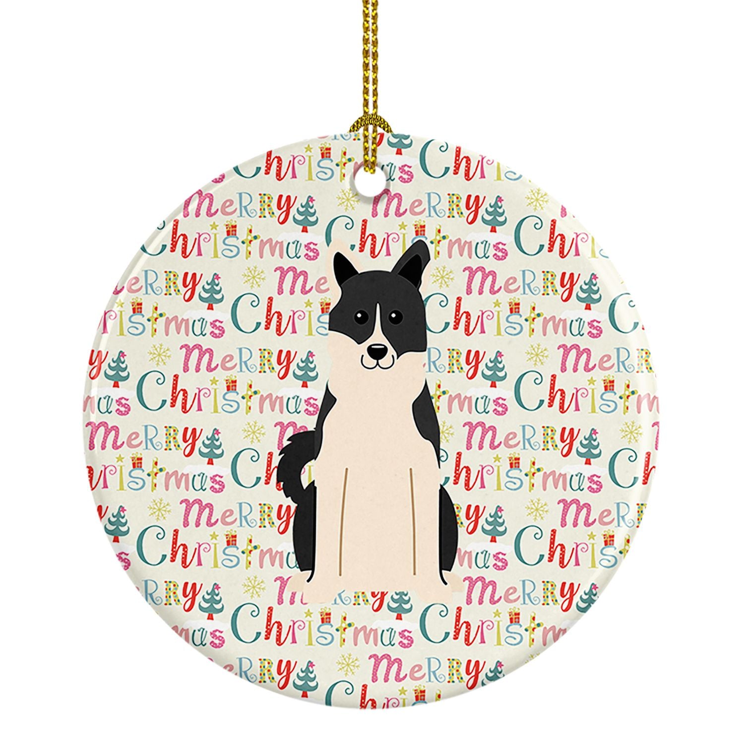 Merry Christmas Russo-European Laika Spitz Ceramic Ornament Christmas Tree Hanging Decorations for Home Christmas Holiday, Party