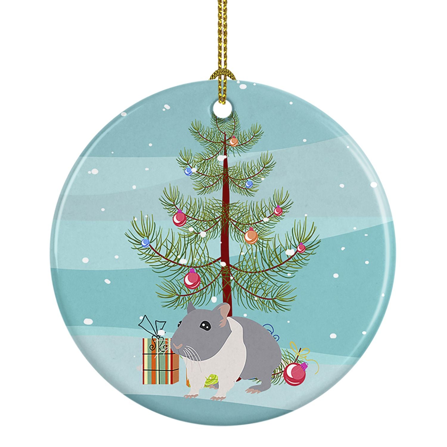 South African Hamster Merry Christmas Ceramic Ornament Christmas Tree Hanging Decorations for Home Christmas Holiday, Party, Gif