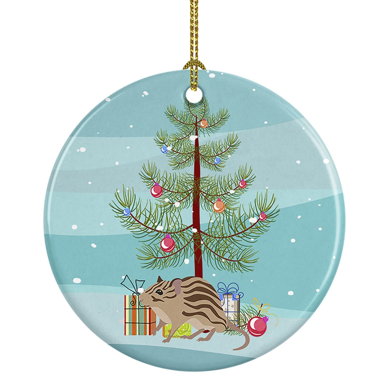 Zebra Mouse Merry Christmas Ceramic Ornament Christmas Tree Hanging Decorations for Home Christmas Holiday, Party, Gift, 3 in, M