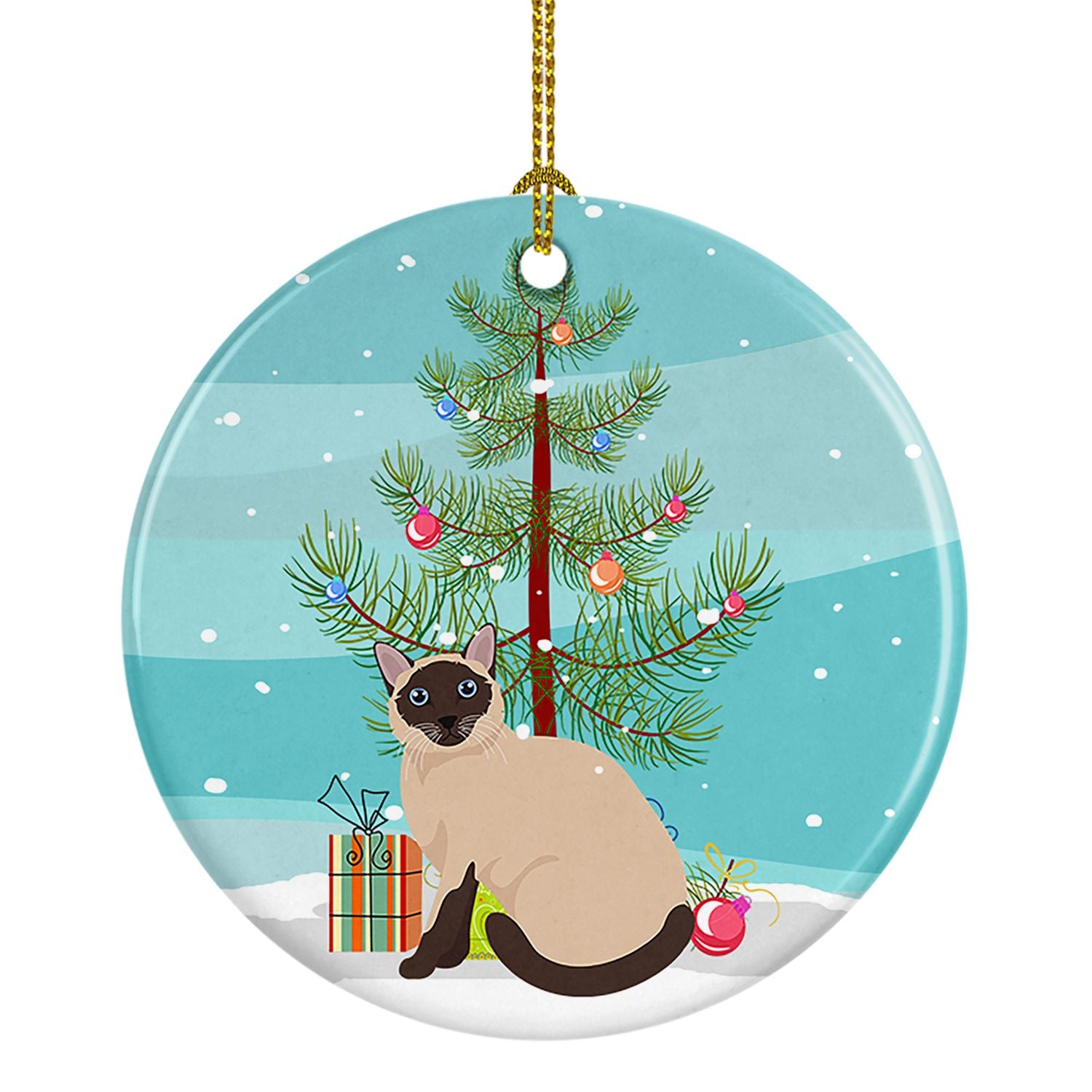 NEW Siamese Traditional Cat Christmas Ceramic Ornament Christmas Tree Hanging Decorations for Home Christmas Holiday, Party, Gif