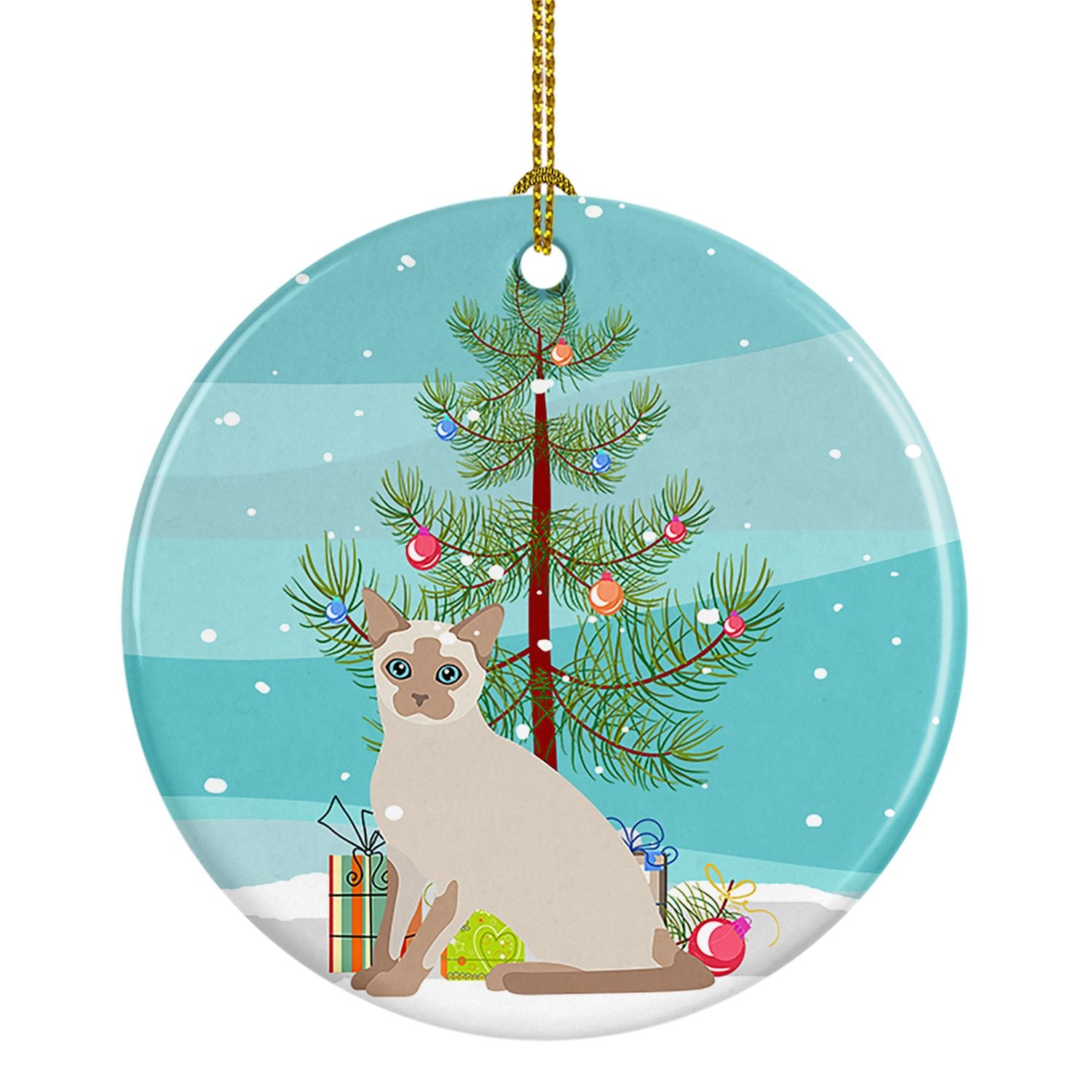NEW Tonkinese Cat Christmas Ceramic Ornament Christmas Tree Hanging Decorations for Home Christmas Holiday, Party, Gift, 3 in, M