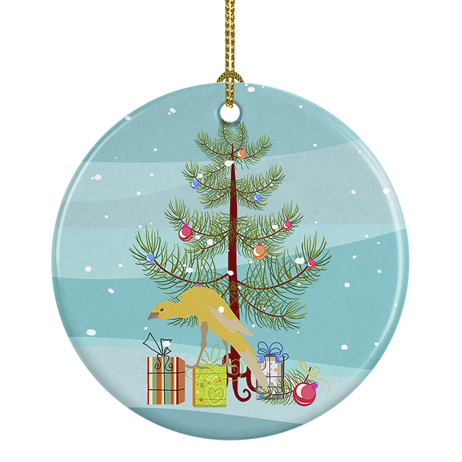 Belgian Hunchback Canary Merry Christmas Ceramic Ornament Christmas Tree Hanging Decorations for Home Christmas Holiday, Party, 