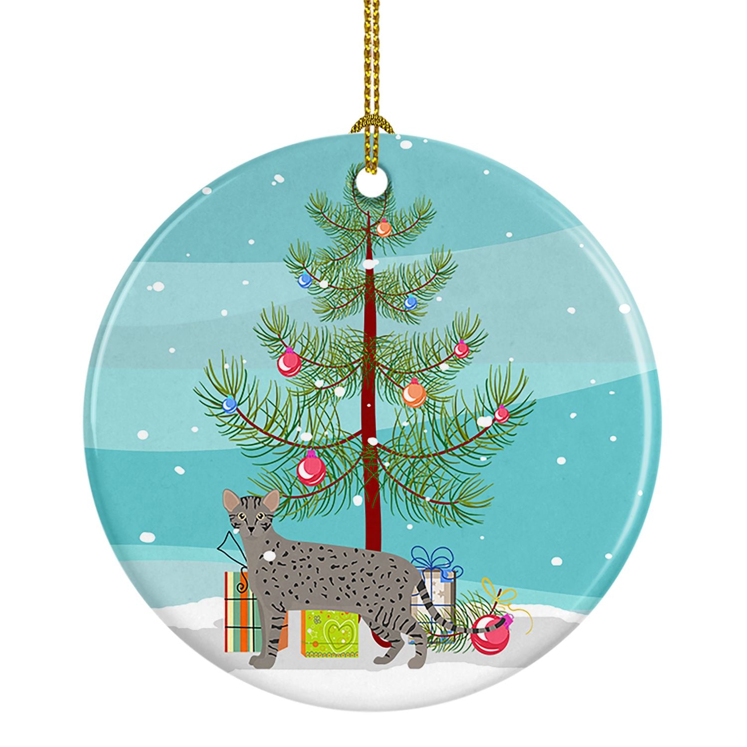 NEW Safari Cat Christmas Ceramic Ornament Christmas Tree Hanging Decorations for Home Christmas Holiday, Party, Gift, 3 in, Mult