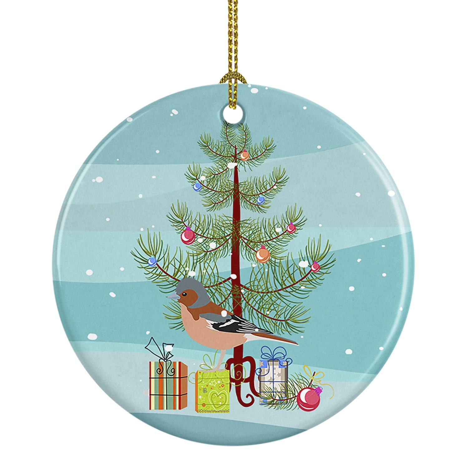 Finch Merry Christmas Ceramic Ornament Christmas Tree Hanging Decorations for Home Christmas Holiday, Party, Gift, 3 in, Multico