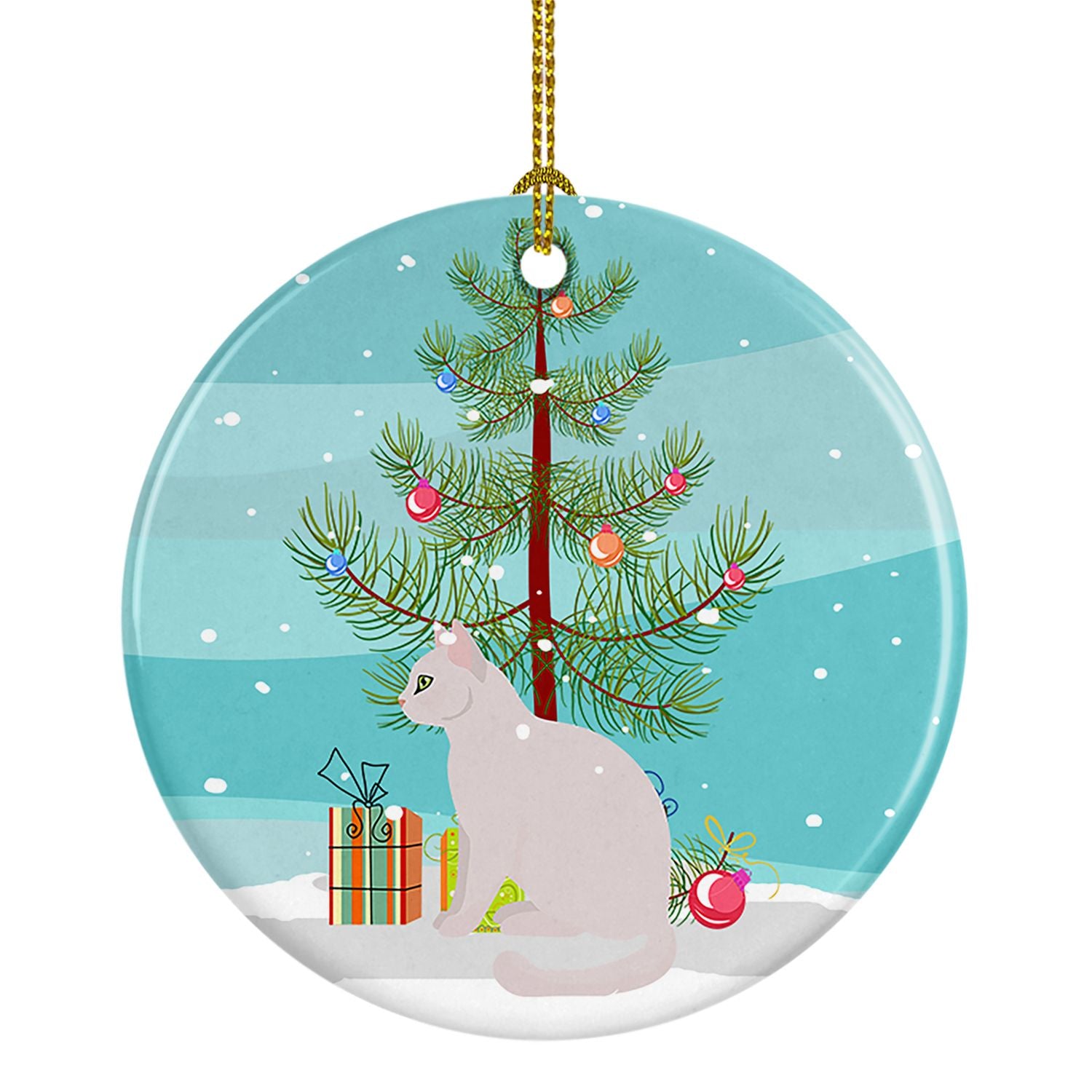 NEW Burmilla Cat Christmas Ceramic Ornament Christmas Tree Hanging Decorations for Home Christmas Holiday, Party, Gift, 3 in, Mu