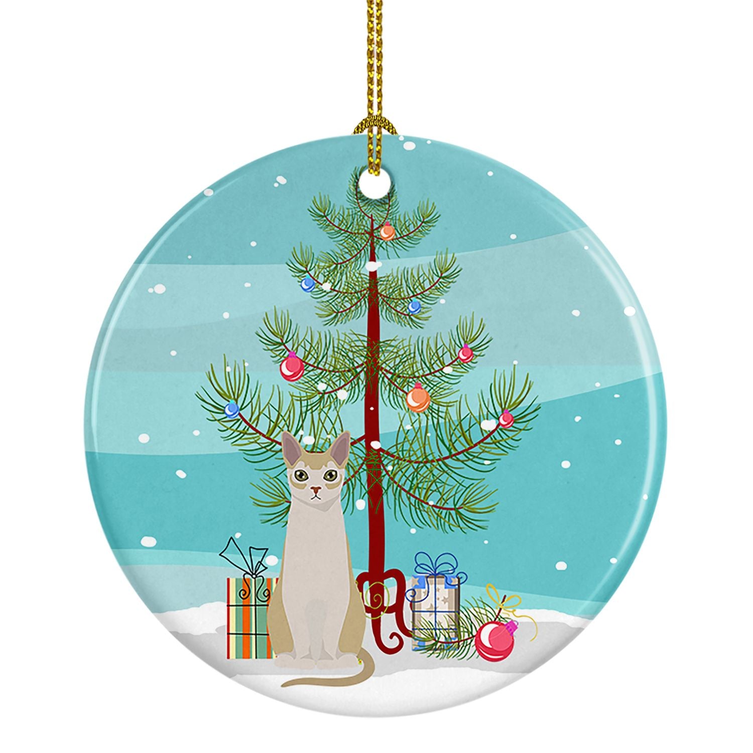 NEW Singapura Cat Christmas Ceramic Ornament Christmas Tree Hanging Decorations for Home Christmas Holiday, Party, Gift, 3 in, M