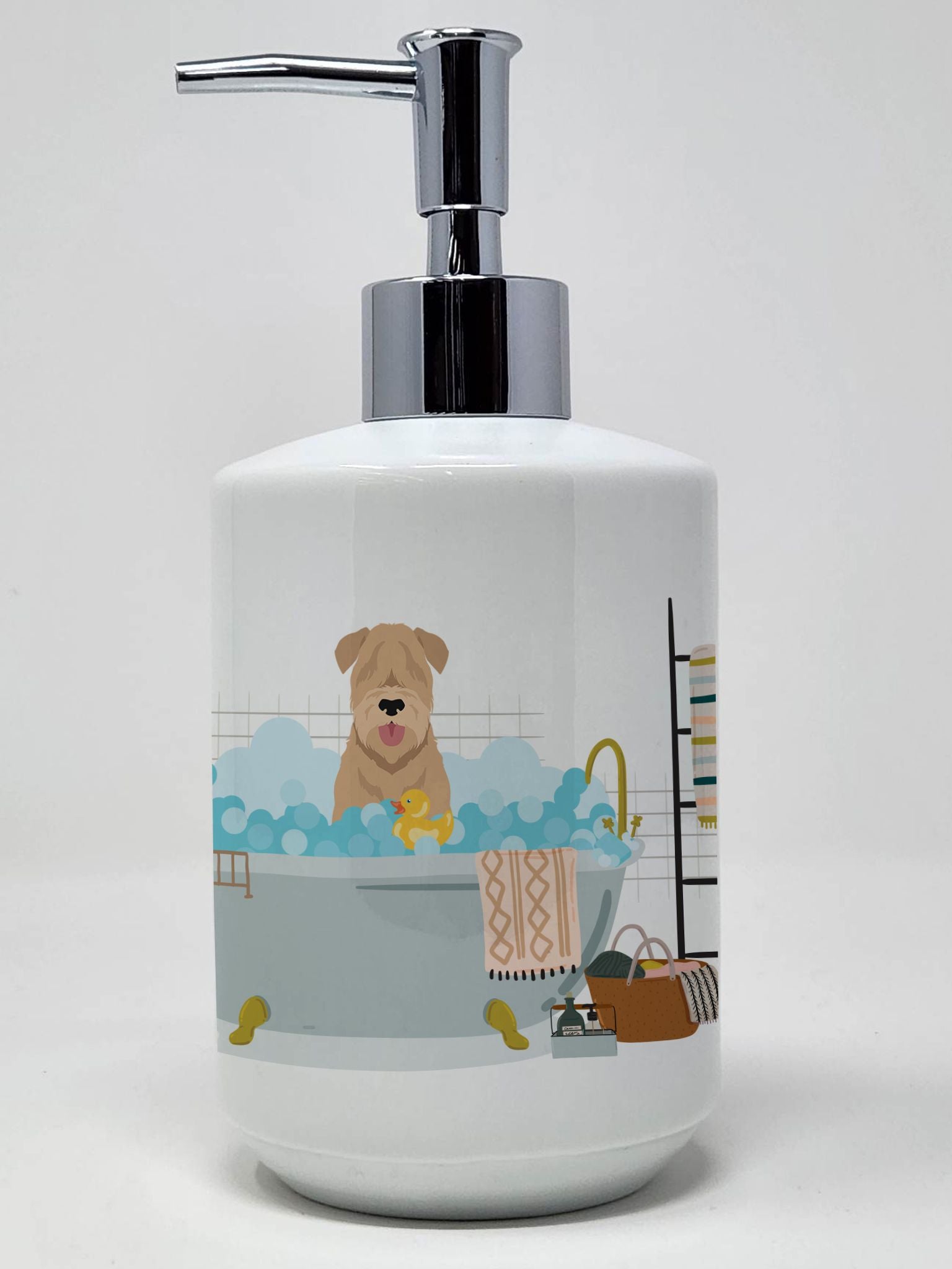 Red Wheaten Terrier Ceramic Soap Dispenser Hand Soap Dispenser Pump Bottles for Bathroom Kitchen, Empty Refillable Liquid Soap C