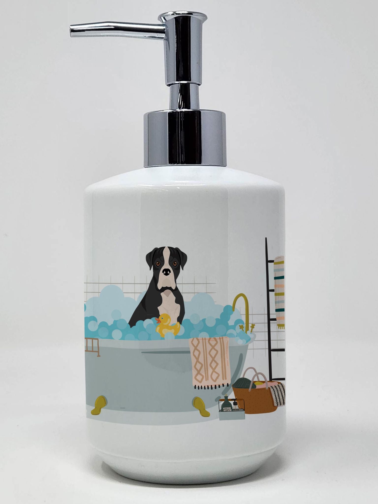 Natural Eared Black Boxer Ceramic Soap Dispenser Hand Soap Dispenser Pump Bottles for Bathroom Kitchen, Empty Refillable Liquid 