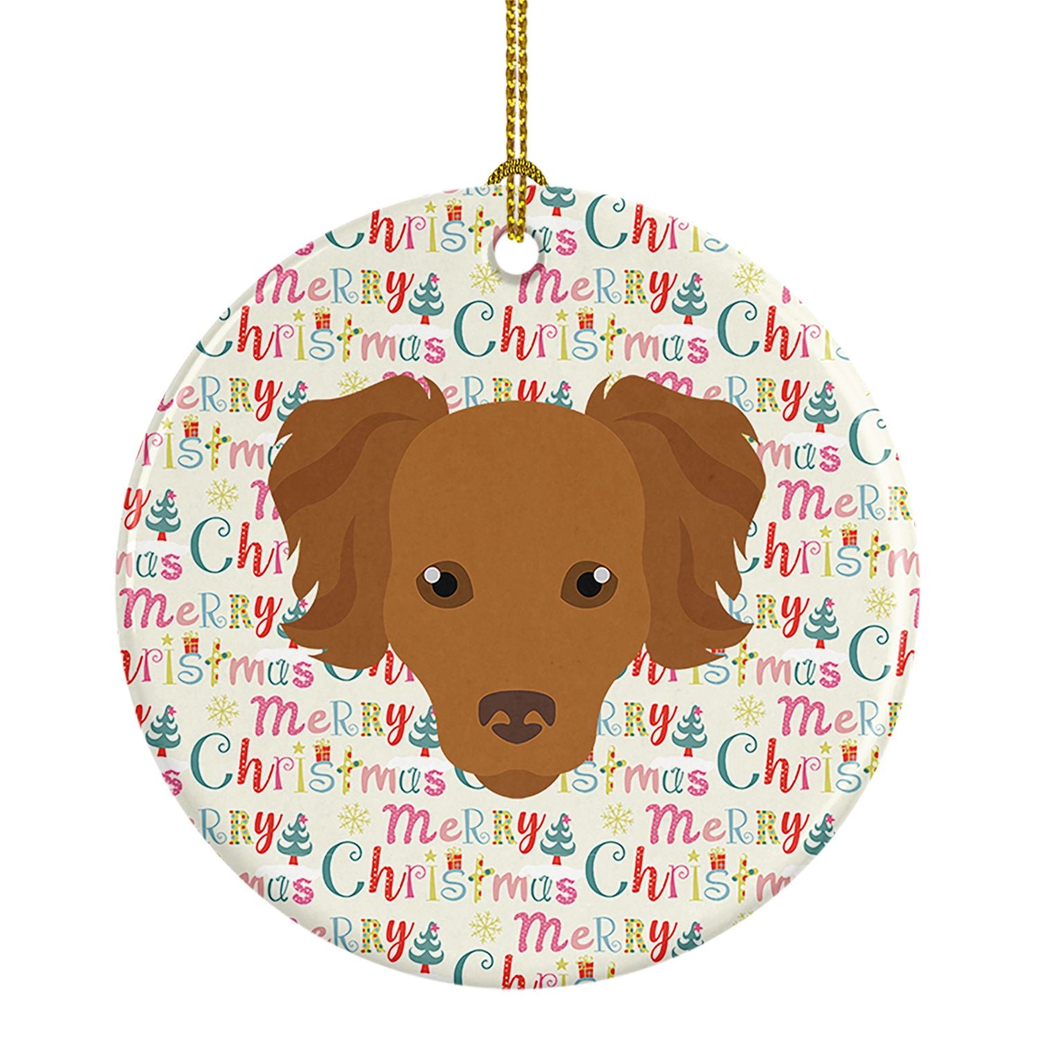 Persian Chihuahua Merry Christmas Ceramic Ornament Christmas Tree Hanging Decorations for Home Christmas Holiday, Party, Gift, 3