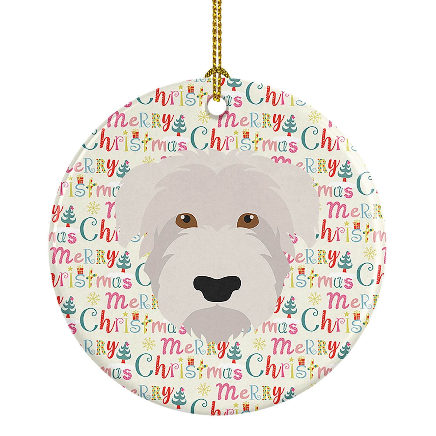 Glen of Imaal Merry Christmas Ceramic Ornament Christmas Tree Hanging Decorations for Home Christmas Holiday, Party, Gift, 3 in,