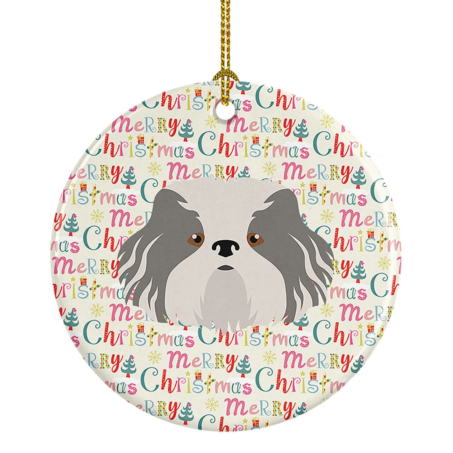 Odis Dog Merry Christmas Ceramic Ornament Christmas Tree Hanging Decorations for Home Christmas Holiday, Party, Gift, 3 in, Mult
