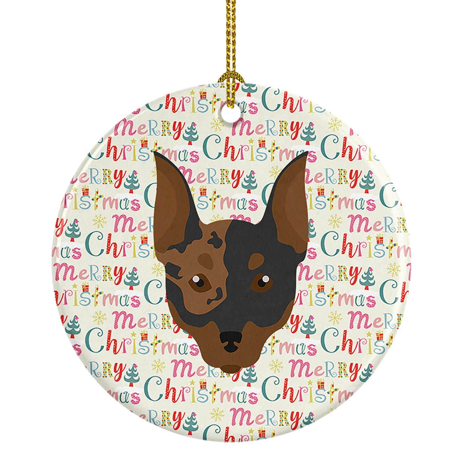 Harlequin Pinscher #2 Merry Christmas Ceramic Ornament Christmas Tree Hanging Decorations for Home Christmas Holiday, Party, Gif