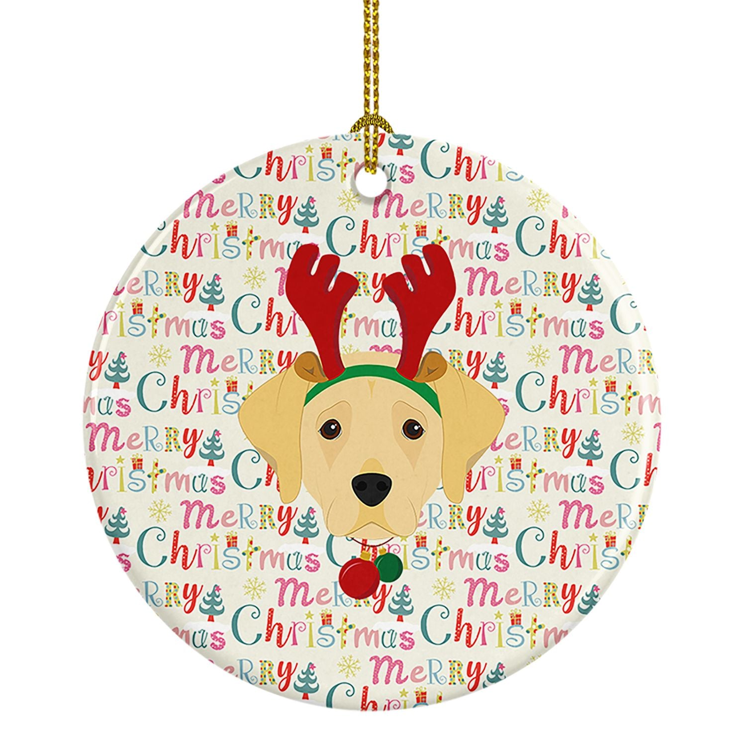 Labrador Retriever Merry Christmas Ceramic Ornament Christmas Tree Hanging Decorations for Home Christmas Holiday, Party, Gift, 