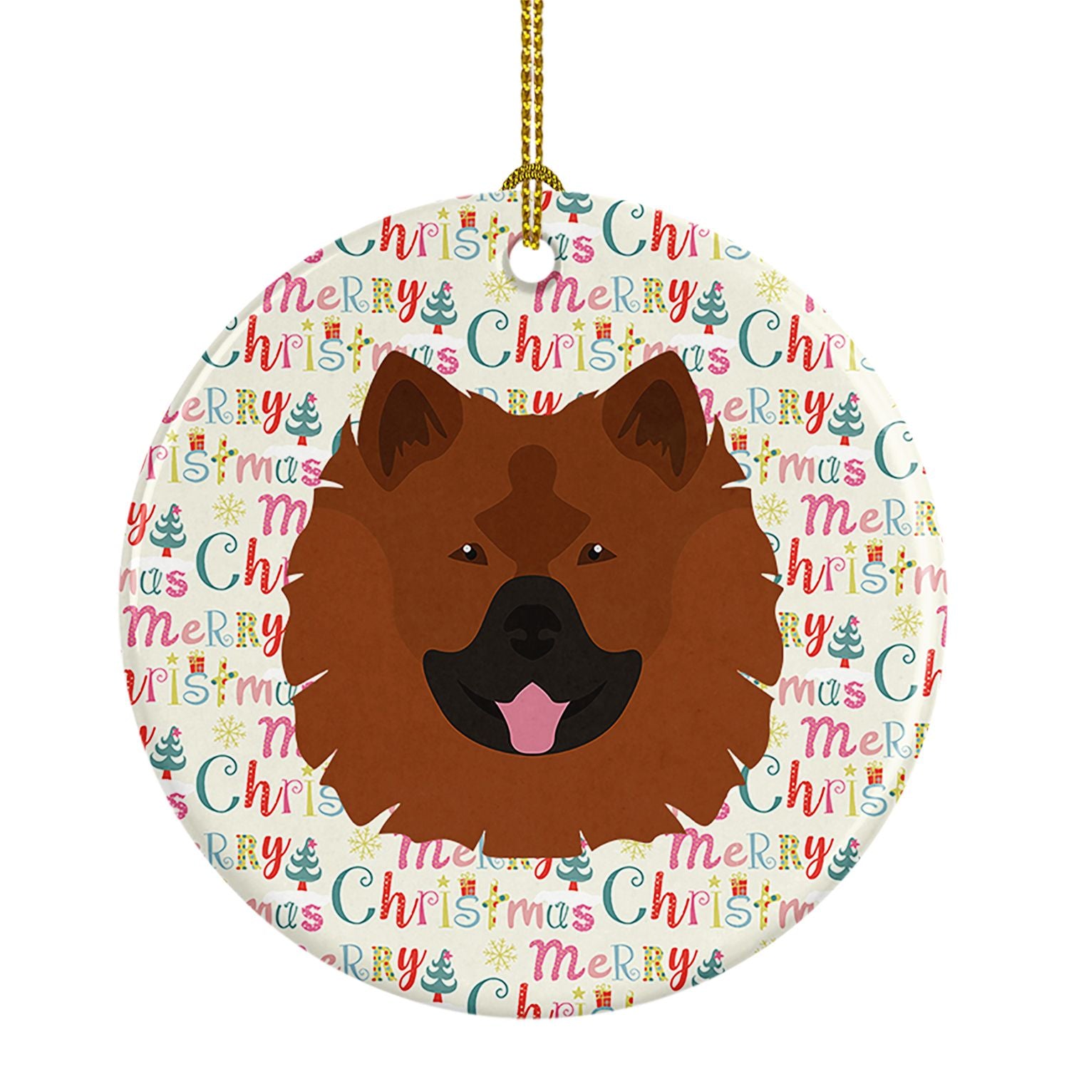 Eurasier Merry Christmas Ceramic Ornament Christmas Tree Hanging Decorations for Home Christmas Holiday, Party, Gift, 3 in, Mult