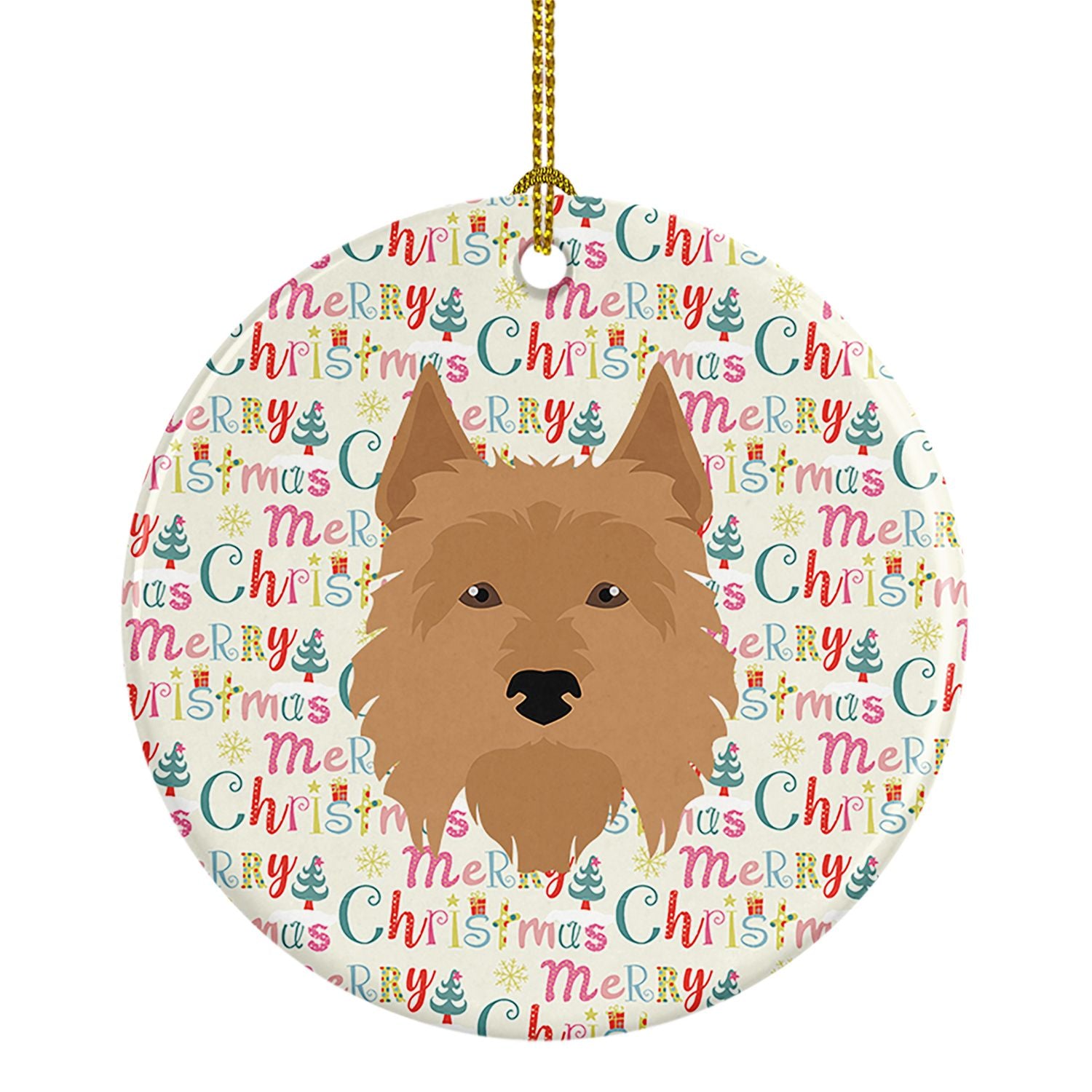 Australian Terrier Merry Christmas Ceramic Ornament Christmas Tree Hanging Decorations for Home Christmas Holiday, Party, Gift, 