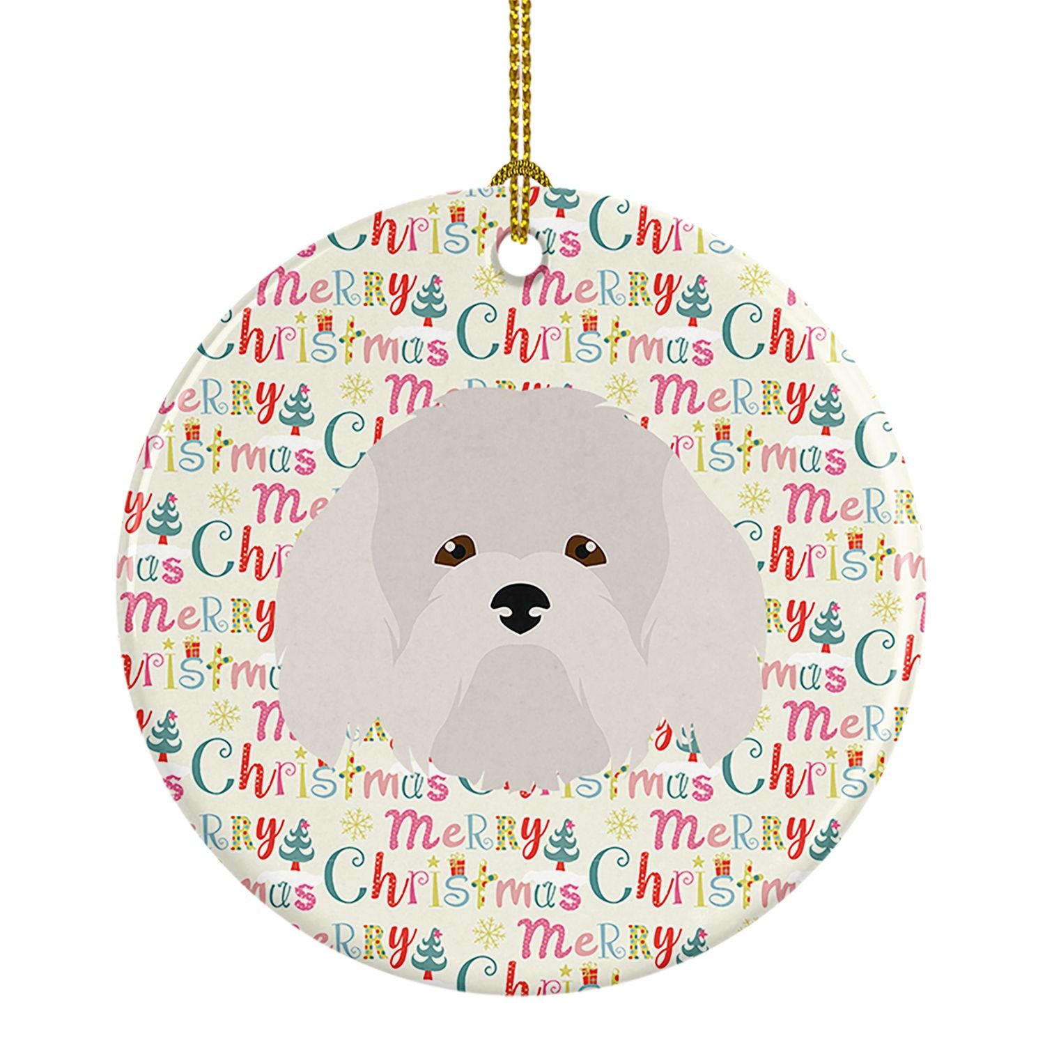 Coton de Tulear Merry Christmas Ceramic Ornament Christmas Tree Hanging Decorations for Home Christmas Holiday, Party, Gift, 3 i