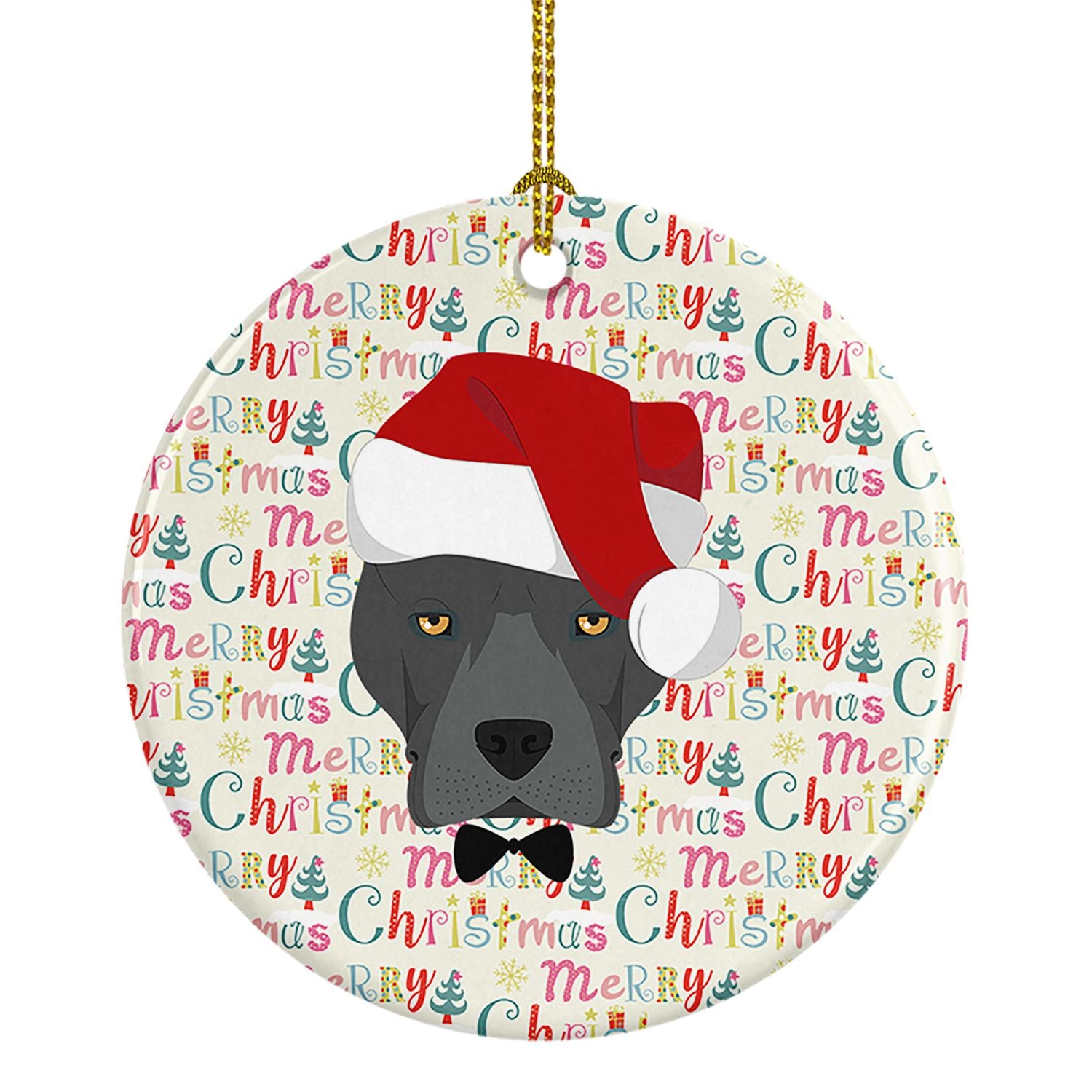 NEW Staffordshire Bull Terrier Merry Christmas Ceramic Ornament Christmas Tree Hanging Decorations for Home Christmas Holiday, P
