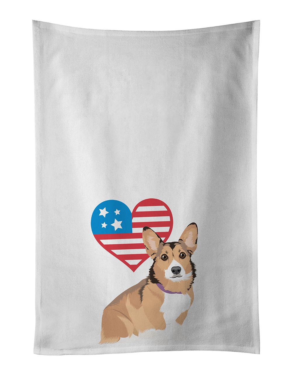 NEW Pembroke Welsh Corgi Sable and White Patriotic Kitchen Towel Set of 2 White Dish Towels Decorative Bathroom Hand towel for H