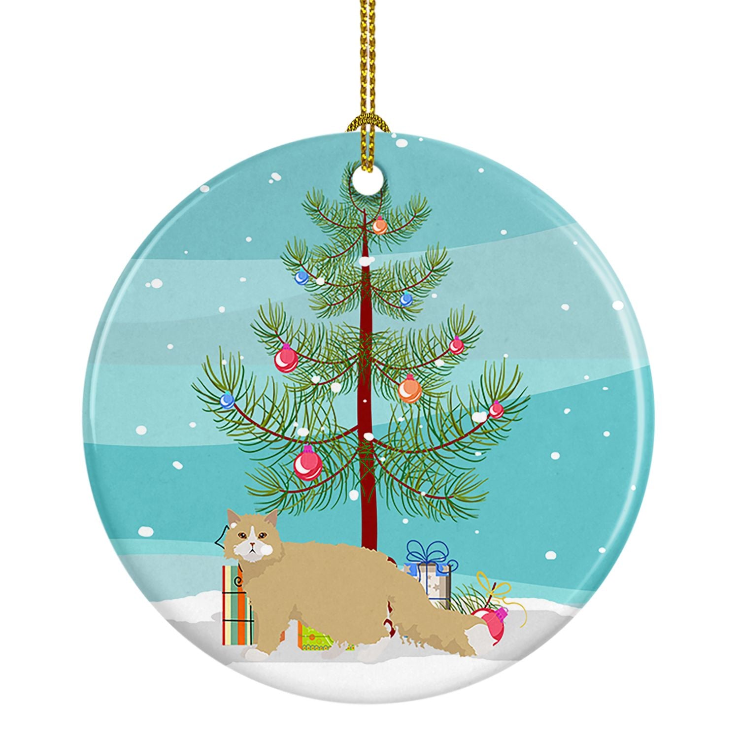 NEW Oregon Rex Cat Christmas Ceramic Ornament Christmas Tree Hanging Decorations for Home Christmas Holiday, Party, Gift, 3 in, 