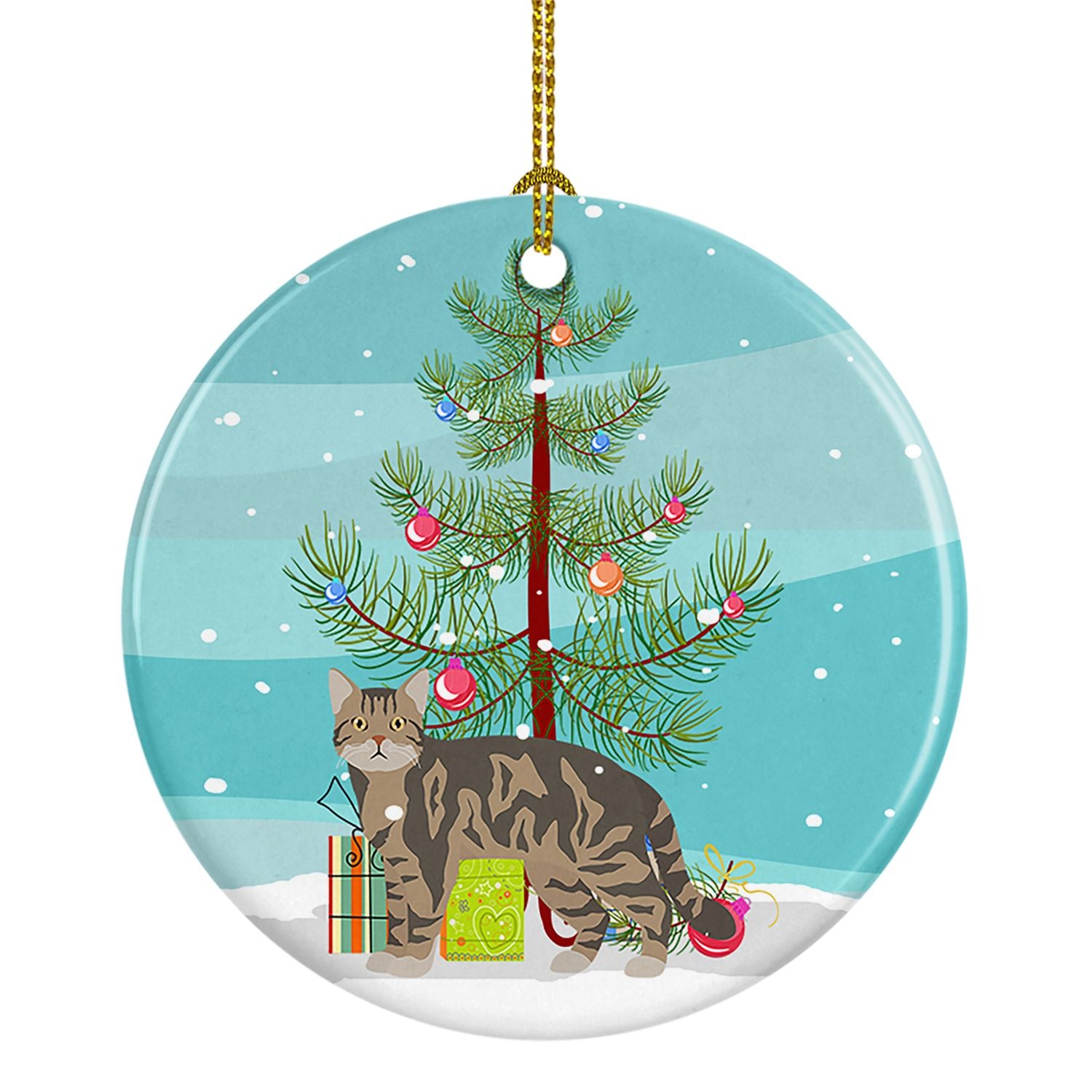 NEW American Wirehair Cat Christmas Ceramic Ornament Christmas Tree Hanging Decorations for Home Christmas Holiday, Party, Gift,