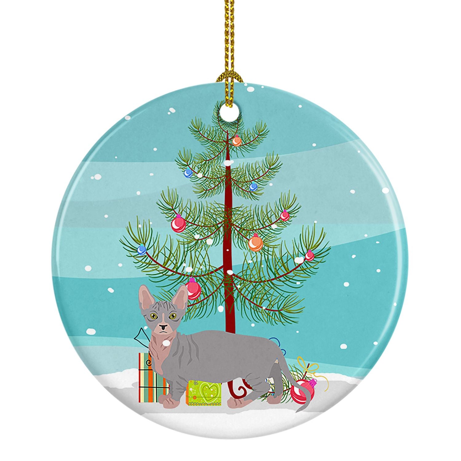NEW Bambino Cat Christmas Ceramic Ornament Christmas Tree Hanging Decorations for Home Christmas Holiday, Party, Gift, 3 in, Mul