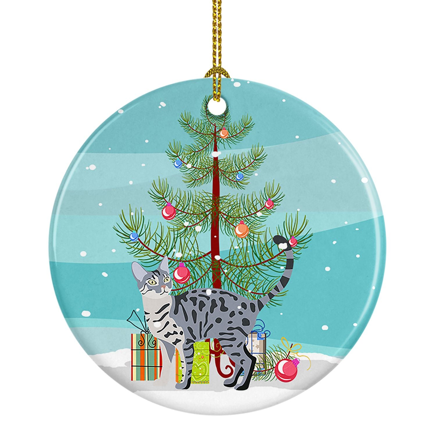 NEW California Spangled Cat Christmas Ceramic Ornament Christmas Tree Hanging Decorations for Home Christmas Holiday, Party, Gif