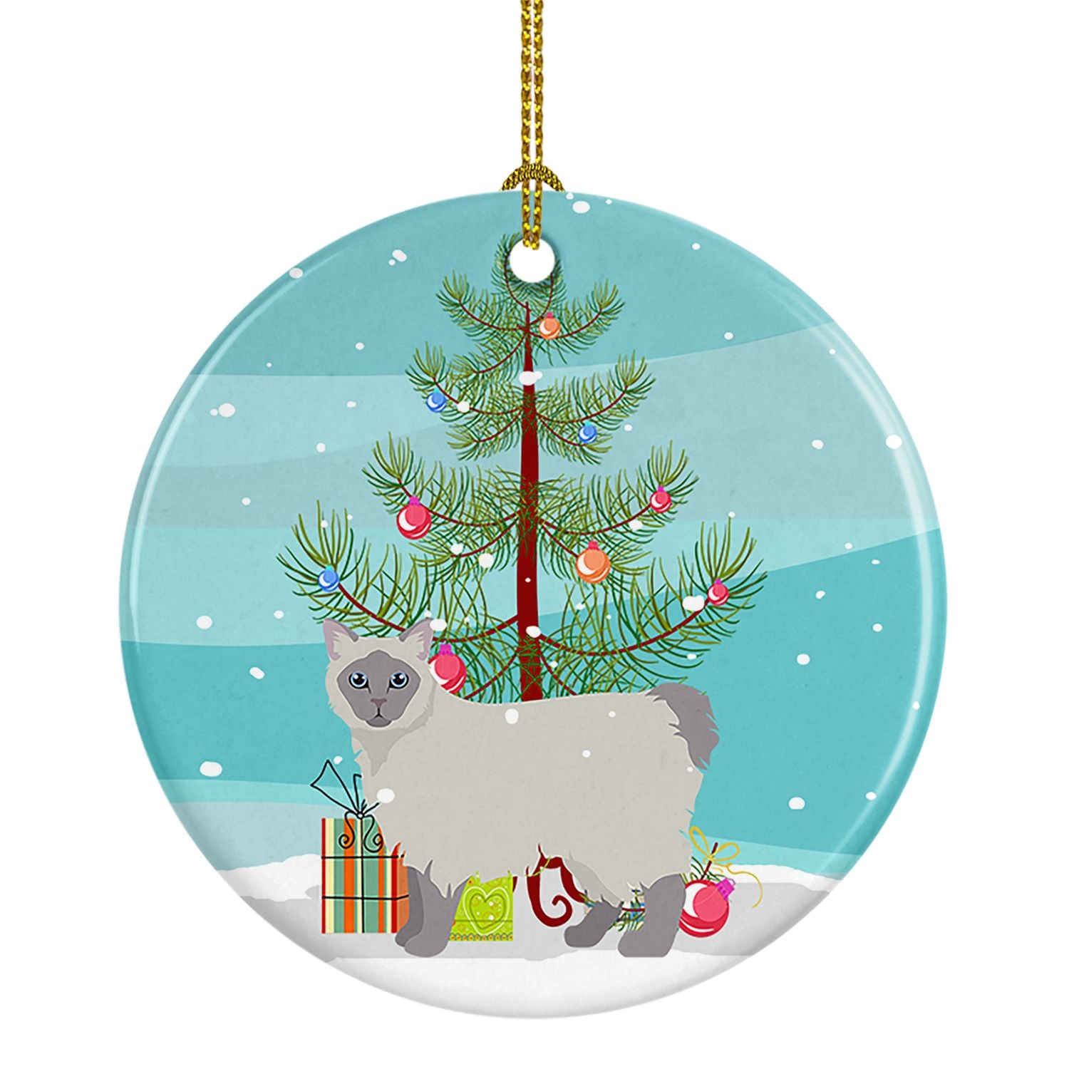 NEW Owyhee Bob Cat Christmas Ceramic Ornament Christmas Tree Hanging Decorations for Home Christmas Holiday, Party, Gift, 3 in, 