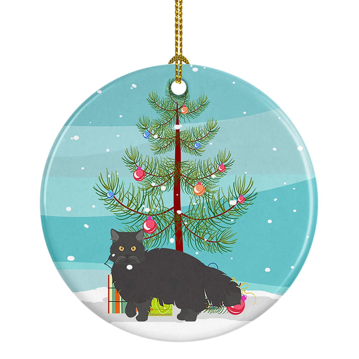 NEW Black Persian Traditional Cat Christmas Ceramic Ornament Christmas Tree Hanging Decorations for Home Christmas Holiday, Part