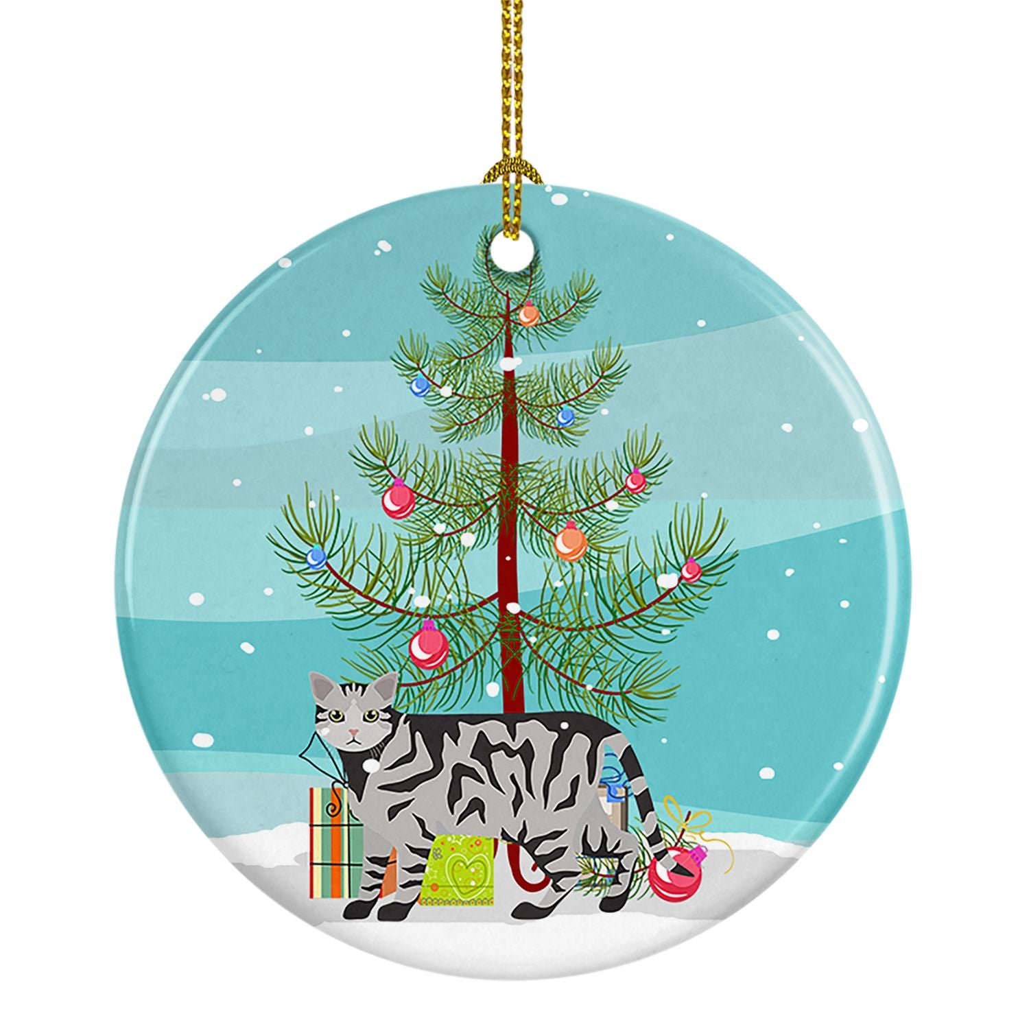 NEW European Shorthair Cat Christmas Ceramic Ornament Christmas Tree Hanging Decorations for Home Christmas Holiday, Party, Gift